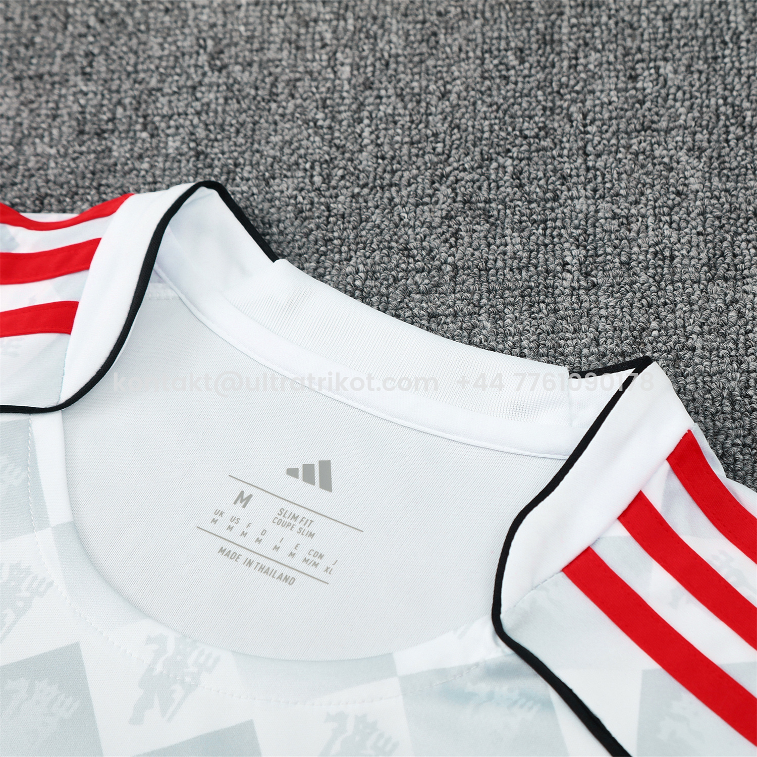 UltraTrikot-Manchester United 25-26 Vest Training Set - Red Edge White Vest & Black Shorts
