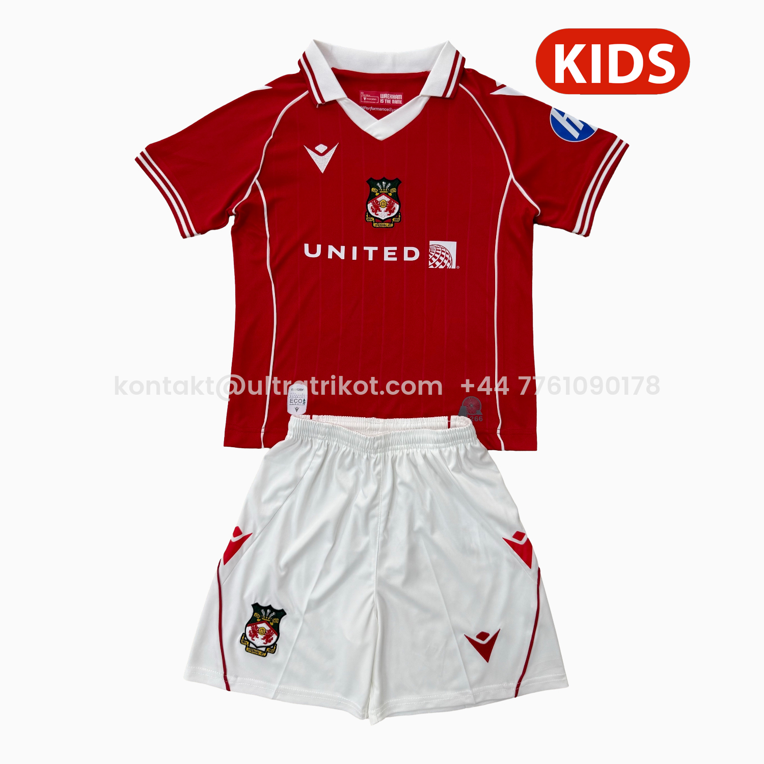 UltraTrikot-Wrexham 25-26 Red Home Kids Kit