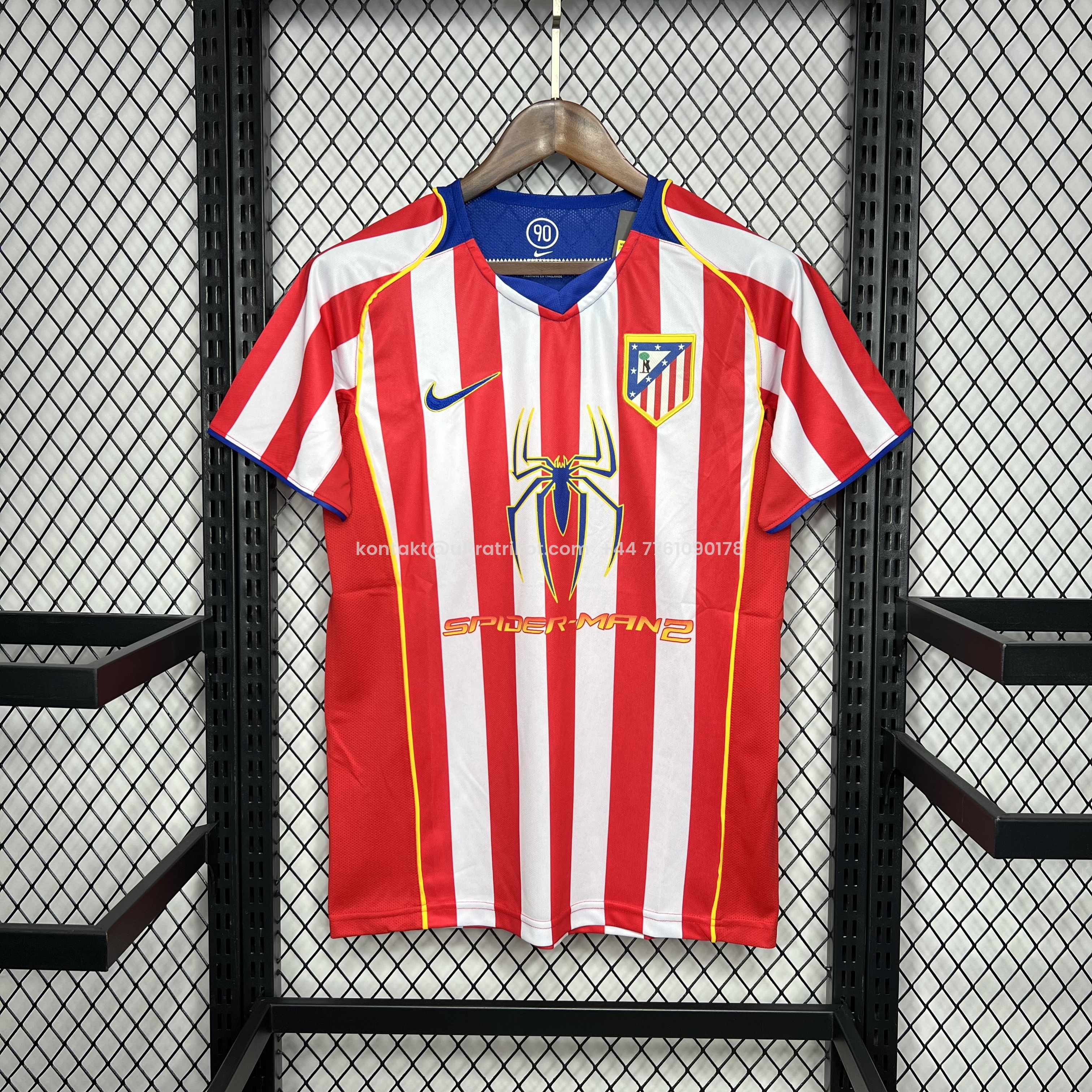 UltraTrikot-Retro Atletico Madrid 2004-05 Home Stadium Jersey - S.p.i.d.e.r M.a.n