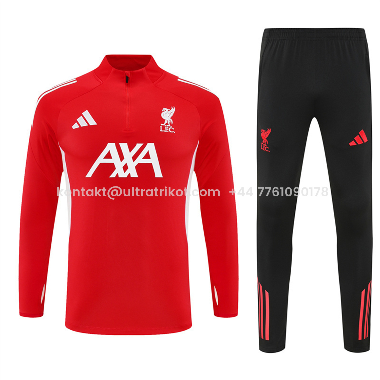 UltraTrikot-Liver.pool 25-26 Long Sleeve Training Set - Red Top & Black Pants