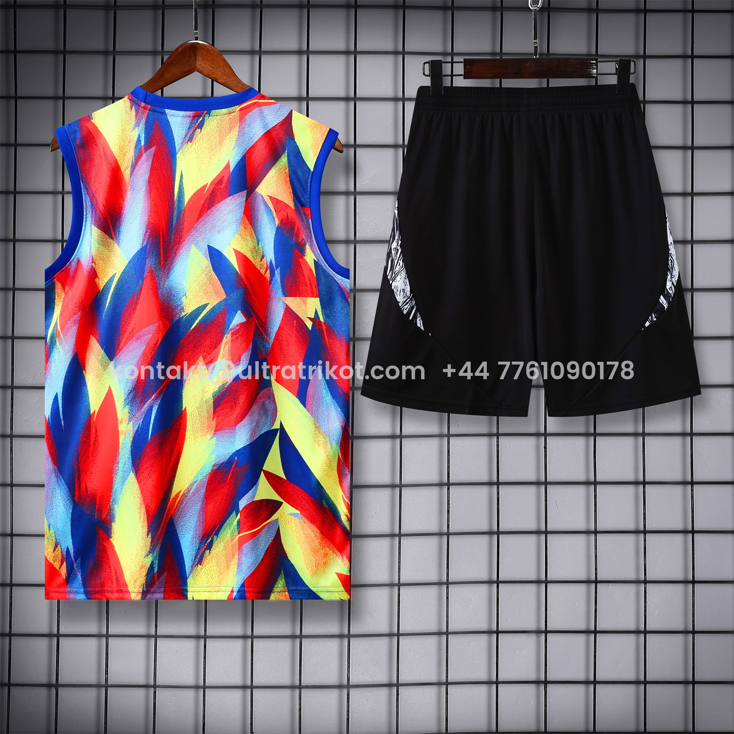 UltraTrikot-Arsenal 25-26 Vest Training Set - Colorful Festival Vest and Black Shorts