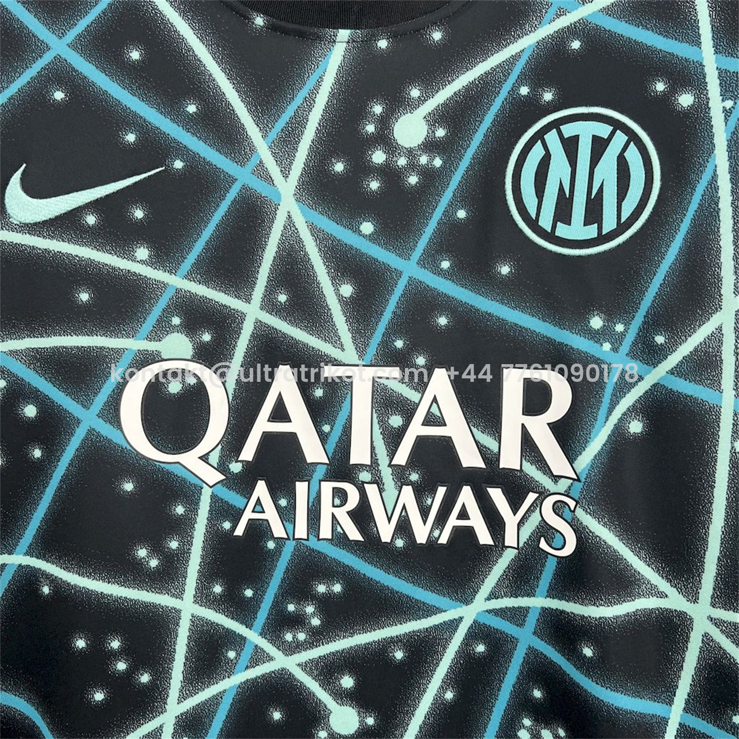 UltraTrikot-Inter Milan 25-26 Blue Lines Black Pre-Match Training Jersey - Fans Version