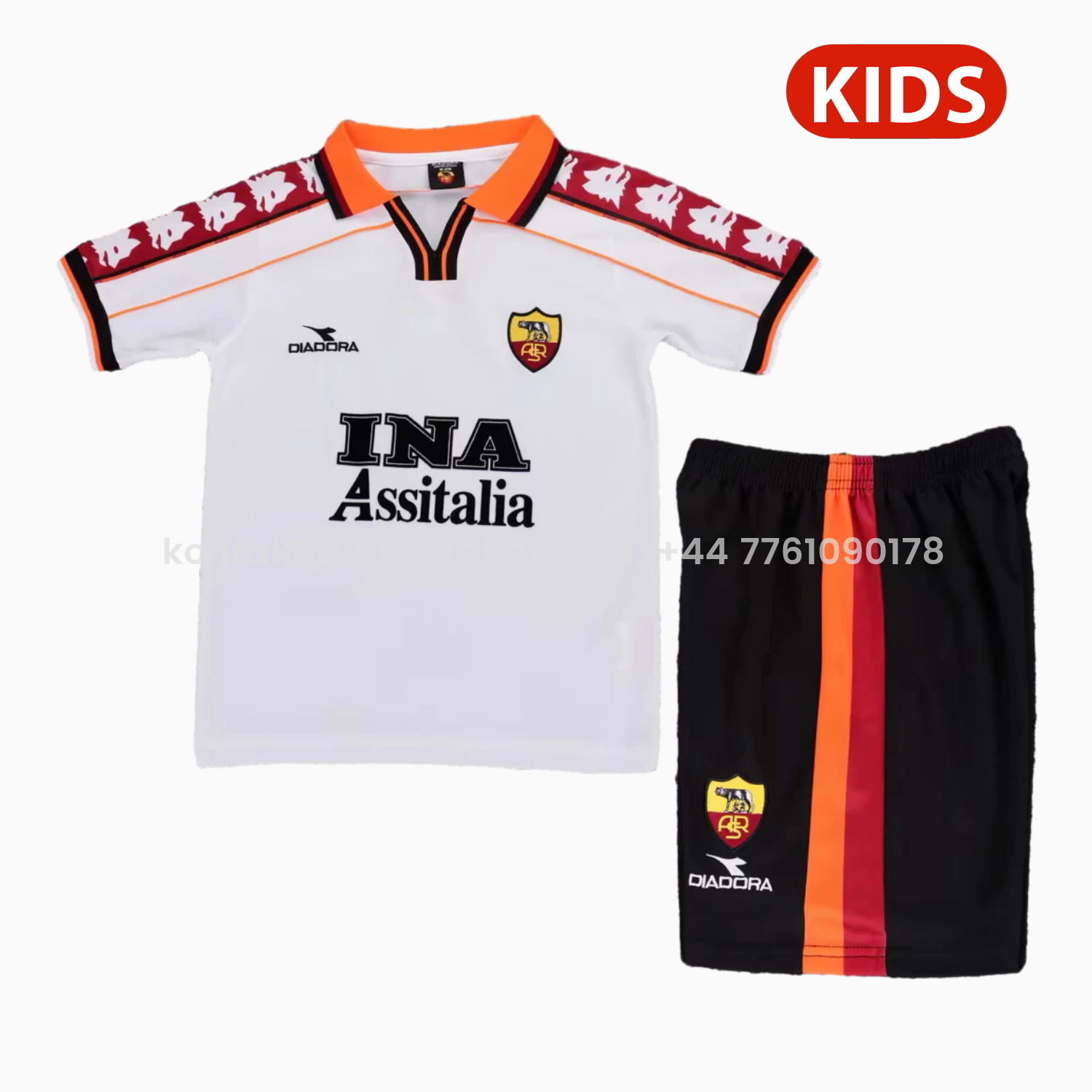 UltraTrikot-Retro Roma 1998-99 Away Kids Kit