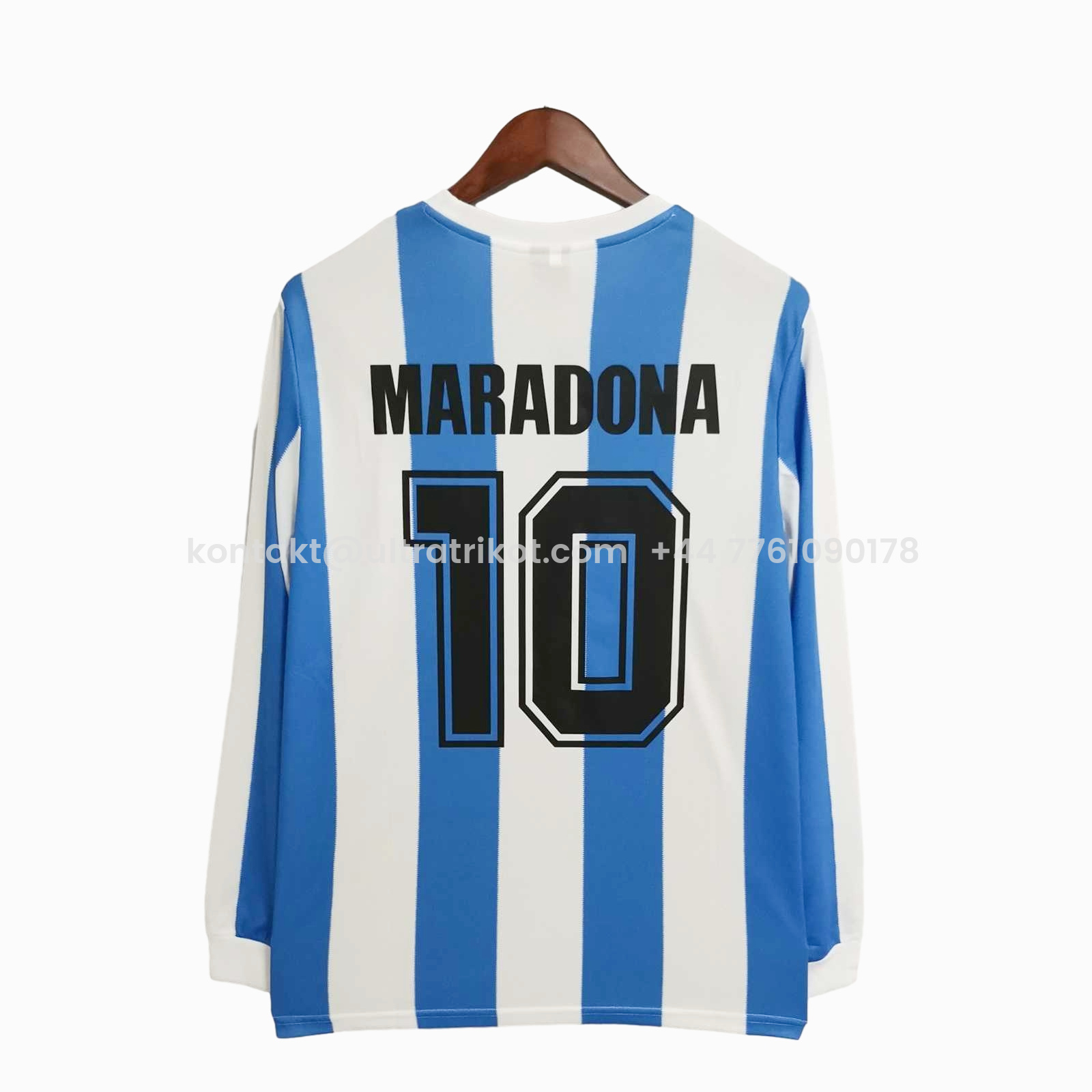 UltraTrikot-Retro Argentina 1986 Home Stadium Long Sleeve Jersey