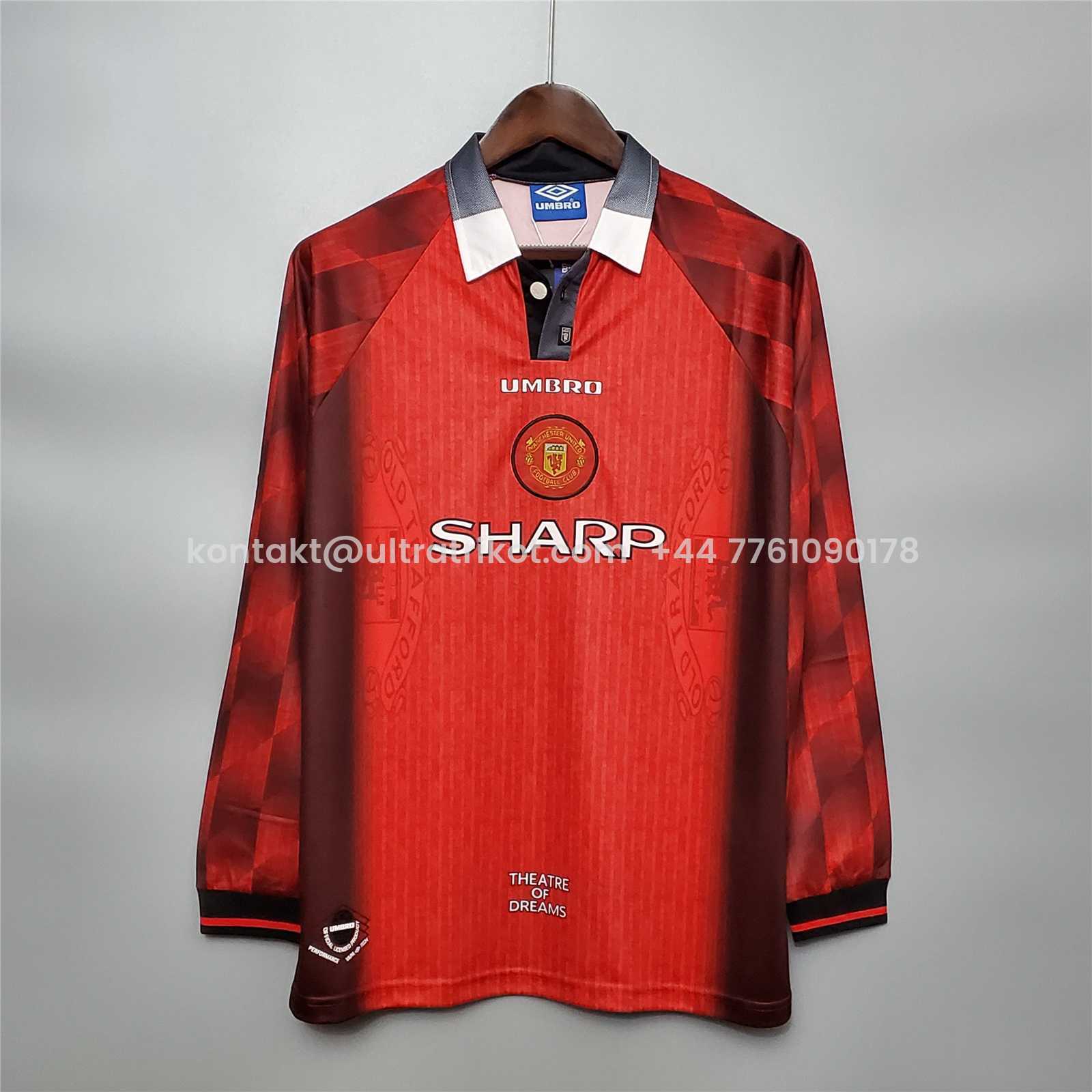 UltraTrikot-Retro Manchester United 96-97 Home Long Sleeve Jersey