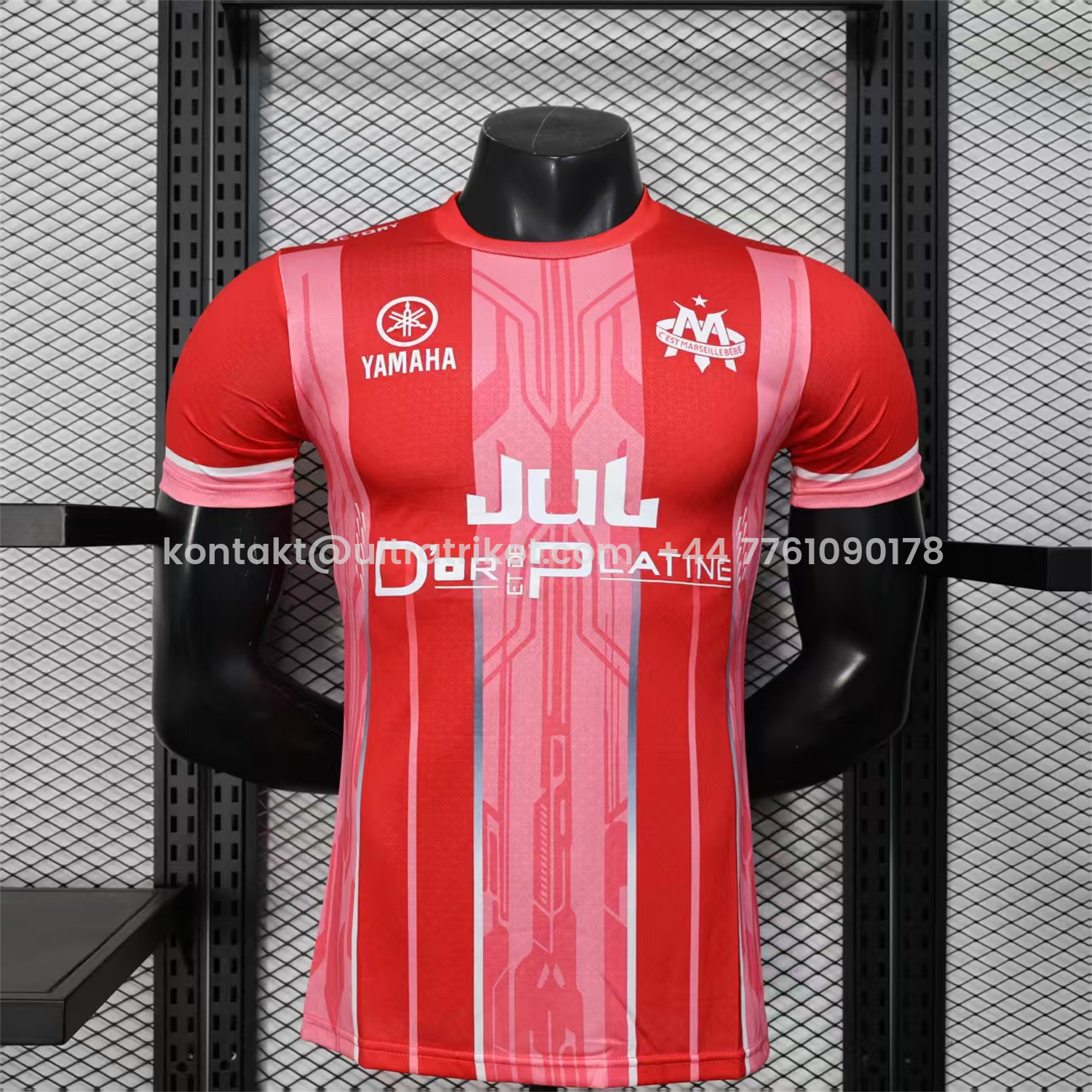 UltraTrikot-Marseille 25-26 Red And Pink Stripes Special Jersey - Player Version