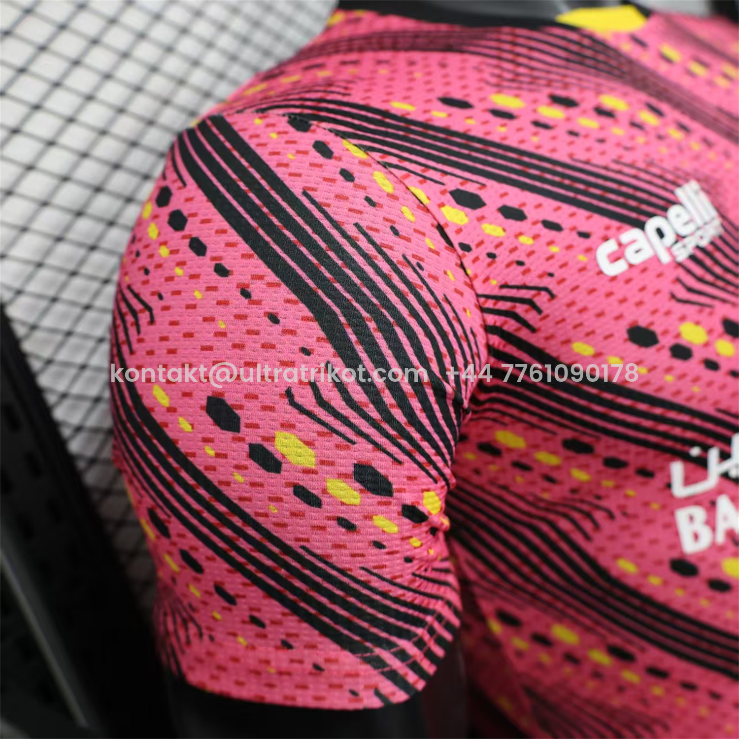 UltraTrikot-Club Deportivo Palestino Palestine 25-26 Black Lines Pink Jersey With L‘BONVIEU No.11 - Player Version