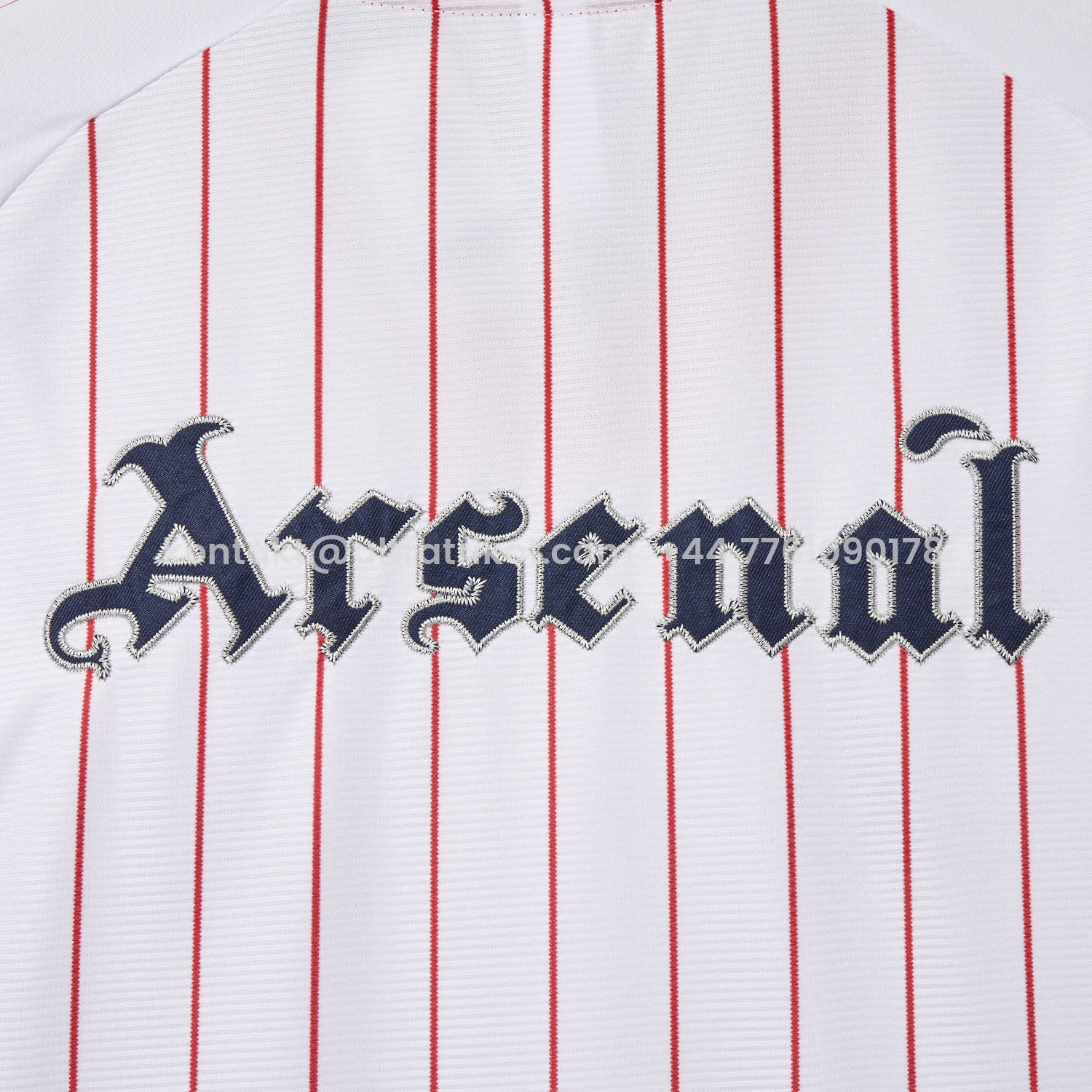 UltraTrikot-Arsenal 25-26 White Baseball Jersey with Red Stripes