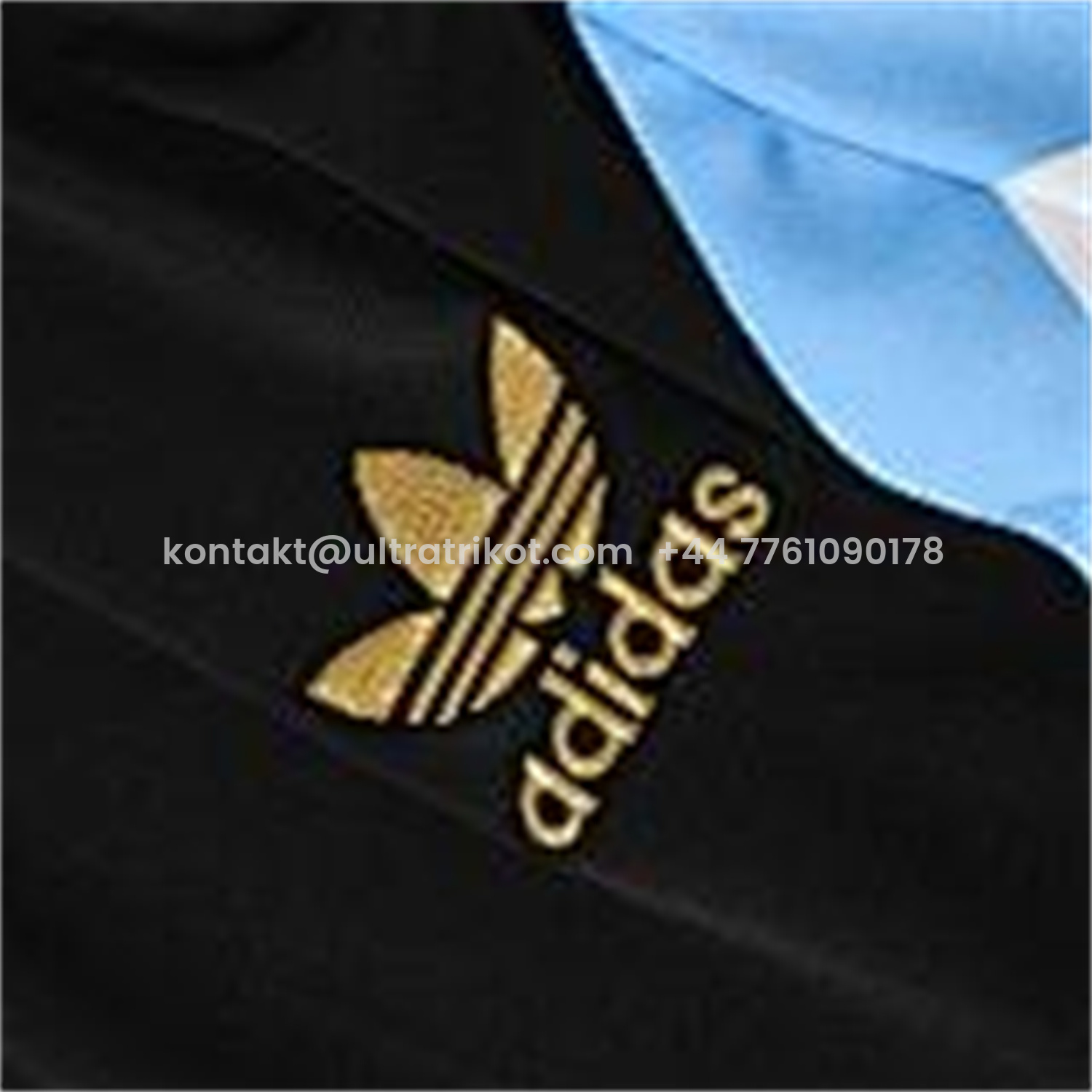 UltraTrikot-Argentina 25-26 Short-Sleeve Training Set - Blue Stripes Black Top & Black Shorts