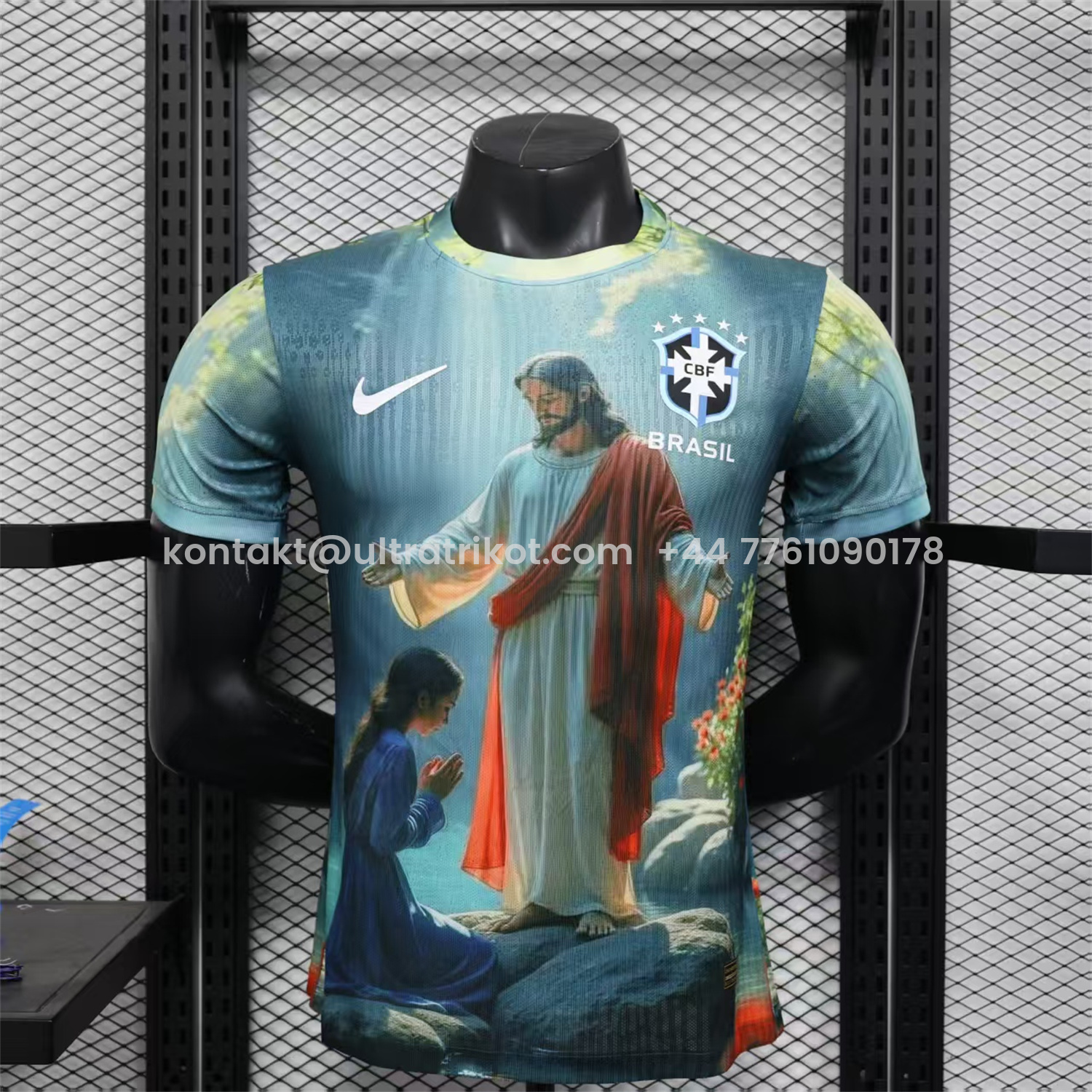 UltraTrikot-Brazil 25-26 Praying to Jesus Special Green Jersey - Player Version