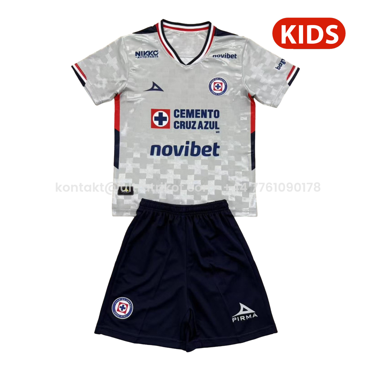 UltraTrikot-Cruz Azul 25-26 Away Grey Kids Kit