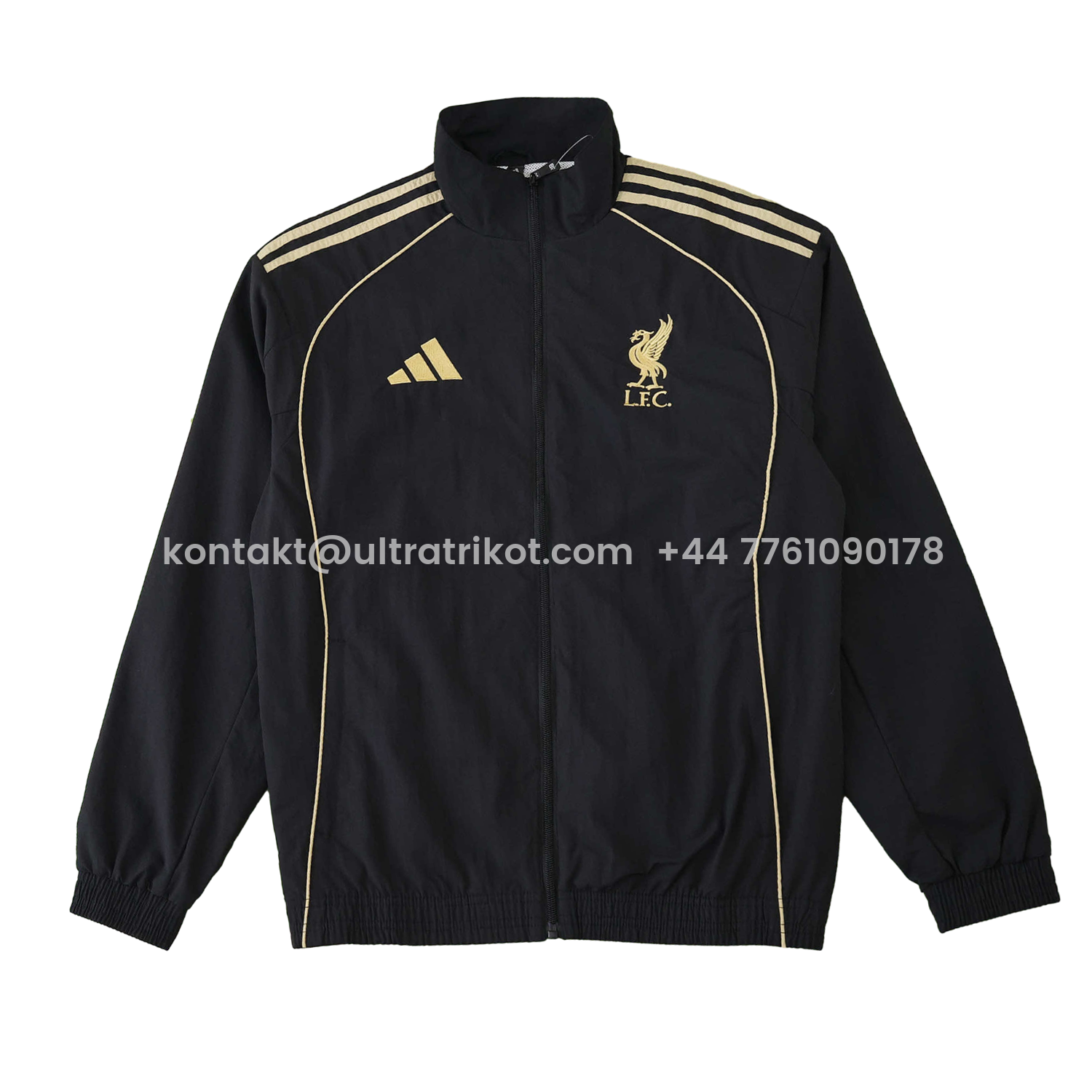 UltraTrikot-Liver.pool 25-26 Throwback Windbreaker Jacket - Black