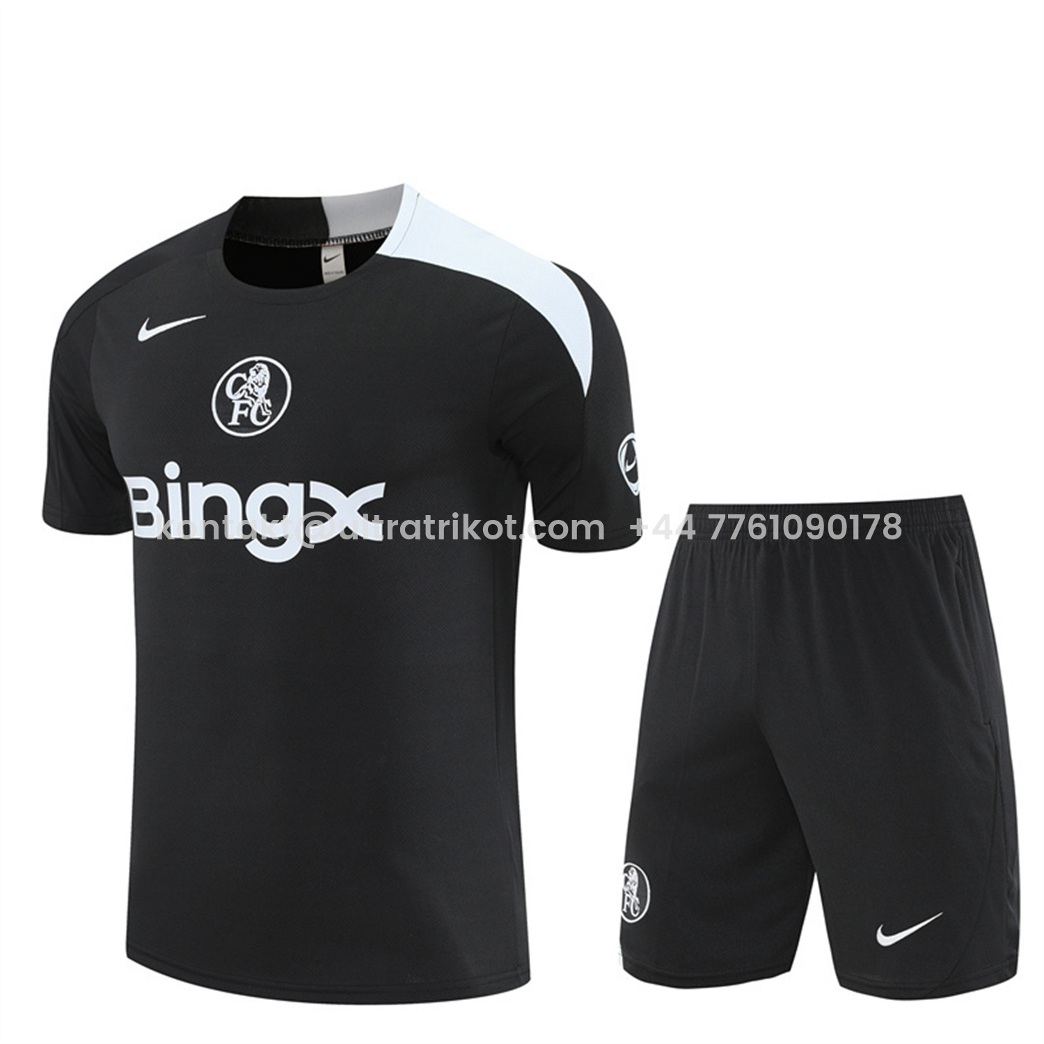 UltraTrikot-C.H.E.L.S.E.A 25-26 Short-Sleeve Training Set - Black Top & Black Shorts