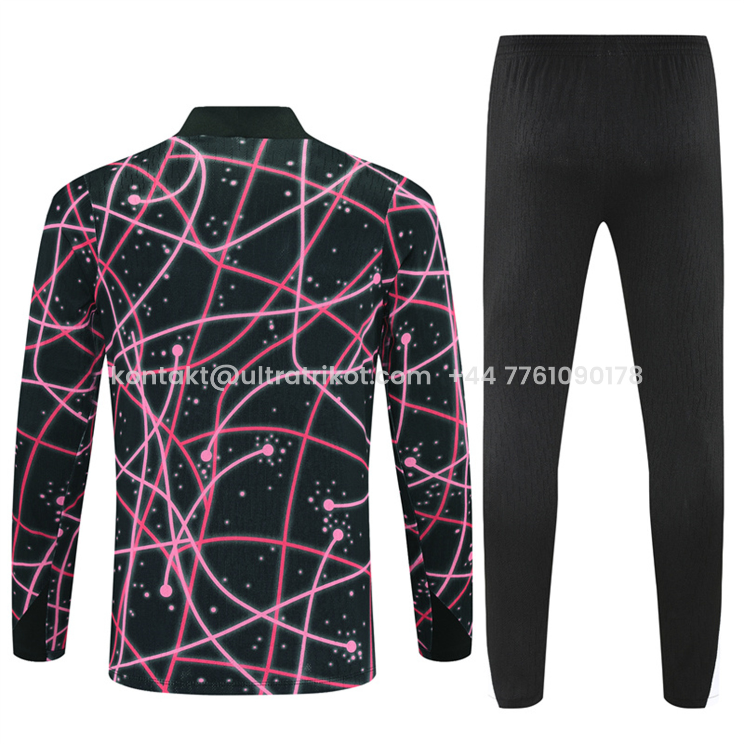 UltraTrikot-Paris Saint-Germain PSG 25-26 Kids Long Sleeve Training Set - JD Black Pink Top and Black Pants