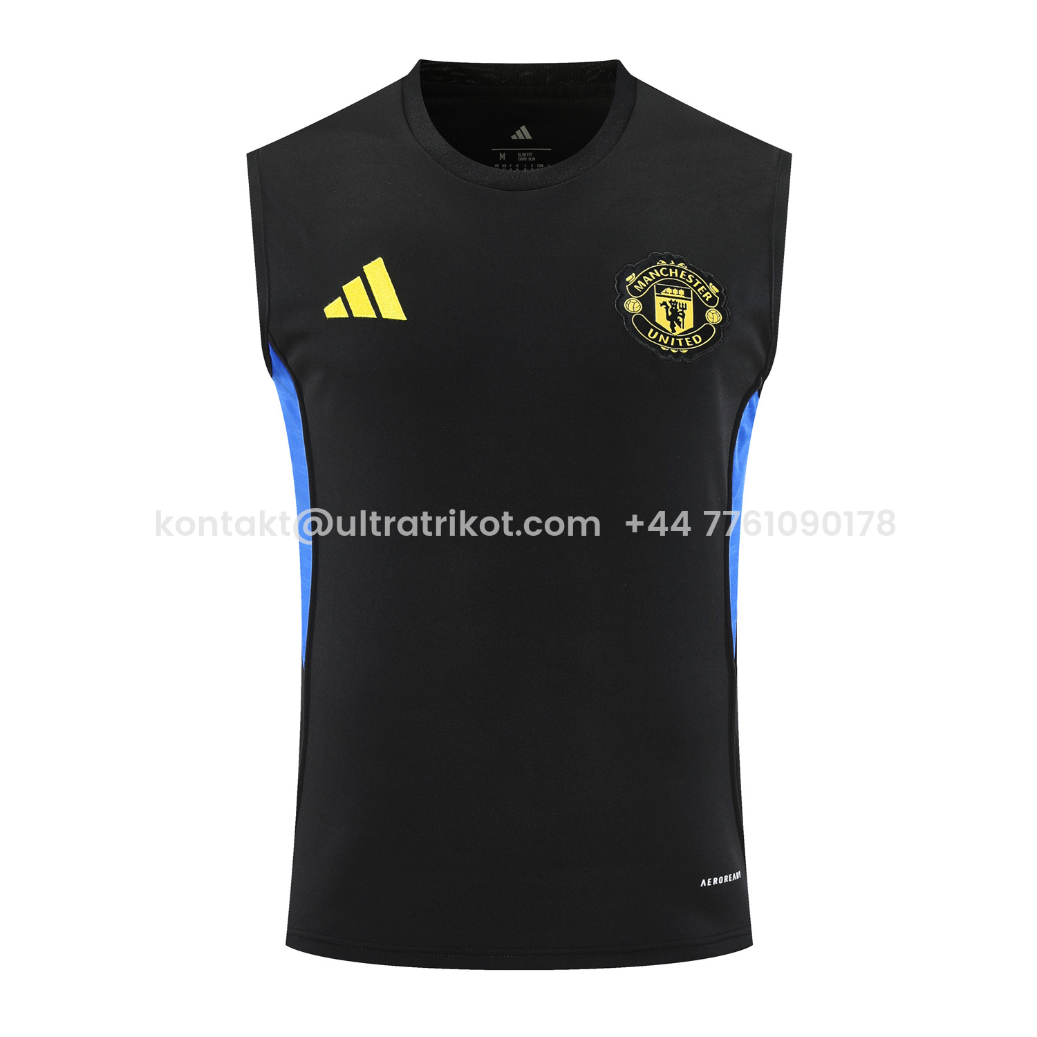 UltraTrikot-Manchester United 25-26 Vest Training Set - Black And Light Grey Vest & Black Shorts
