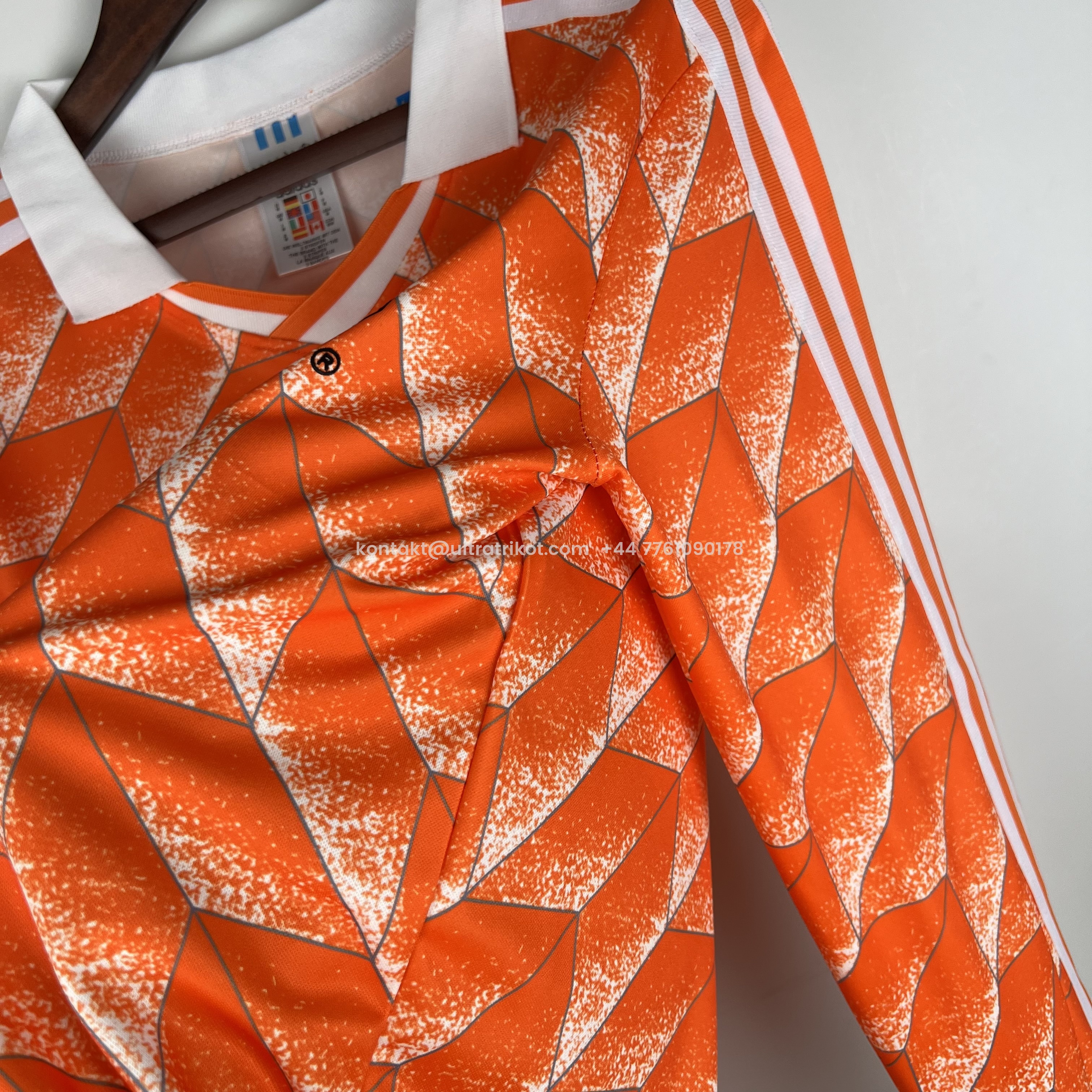 UltraTrikot-Retro Netherlands1988 Home Stadium Long Sleeve Jersey
