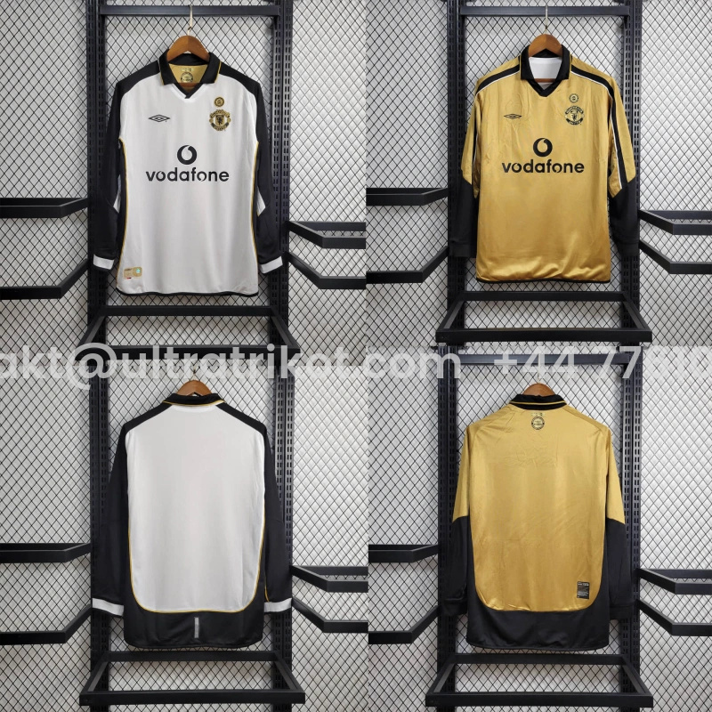 UltraTrikot-Retro Manchester United 01-02 100th Anniversary Long Sleeve Special Edition Jersey