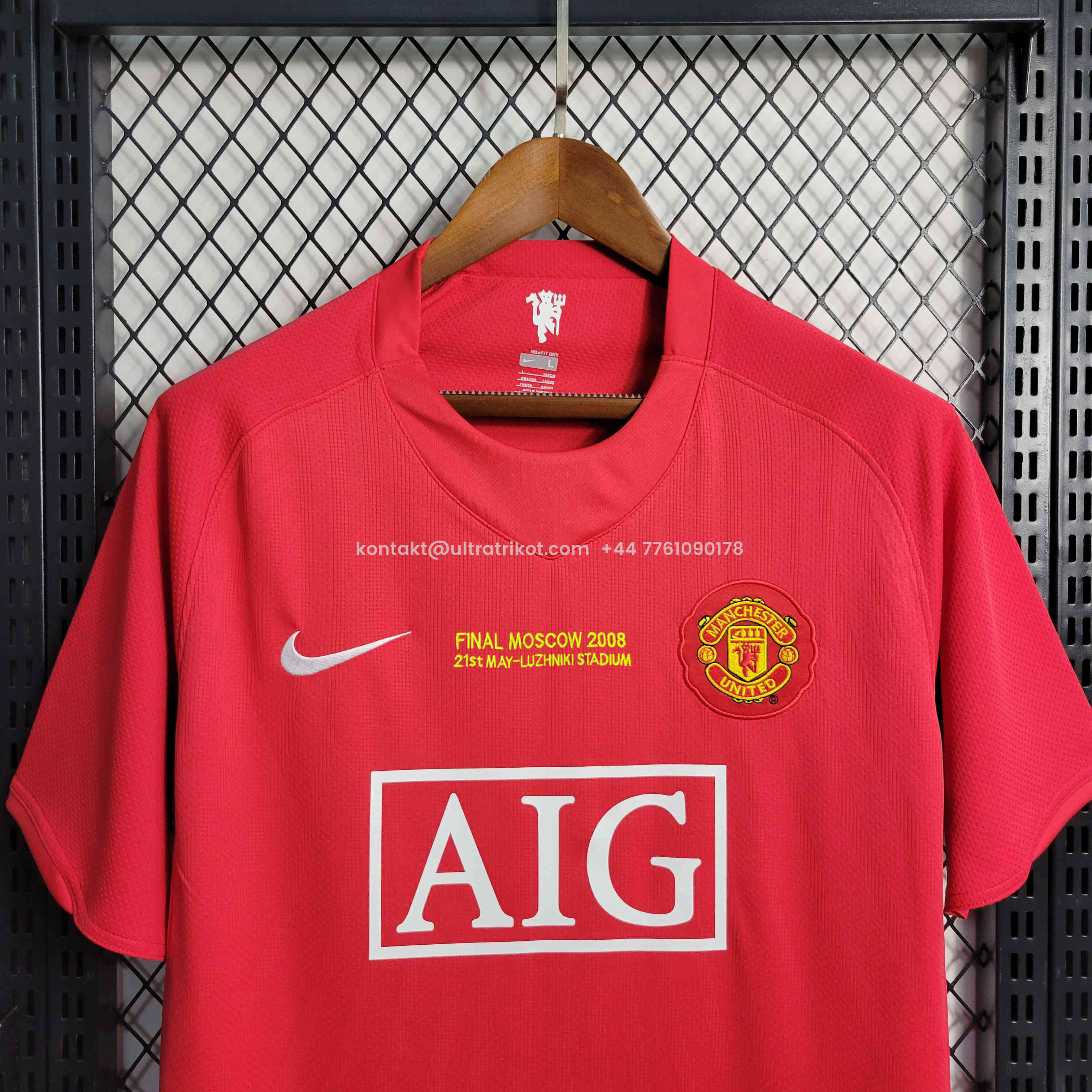 UltraTrikot-Retro Manchester United 07-08 Home Jersey - Champions League Final Version