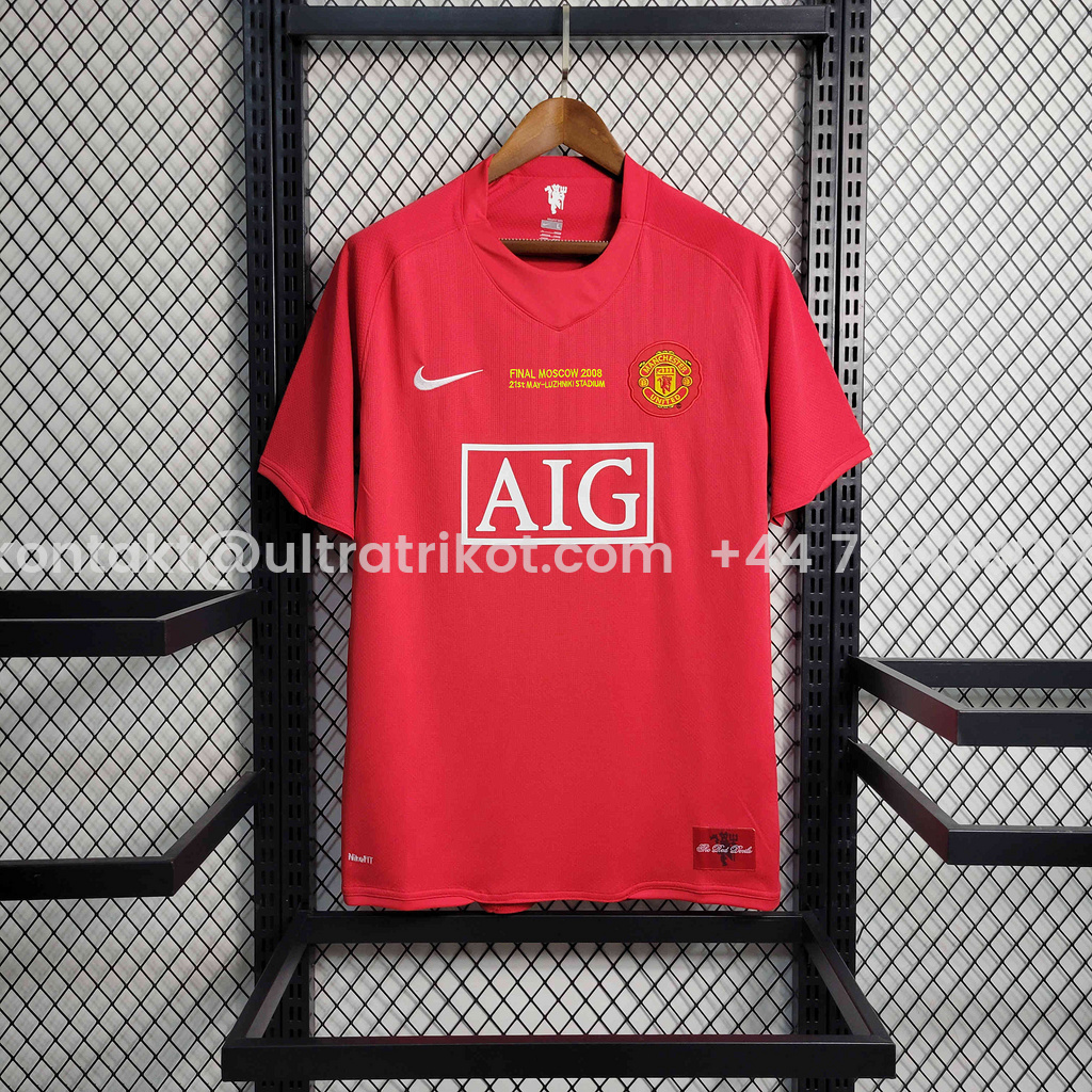 UltraTrikot-Retro Manchester United 07-08 Home Jersey - Champions League Final Version