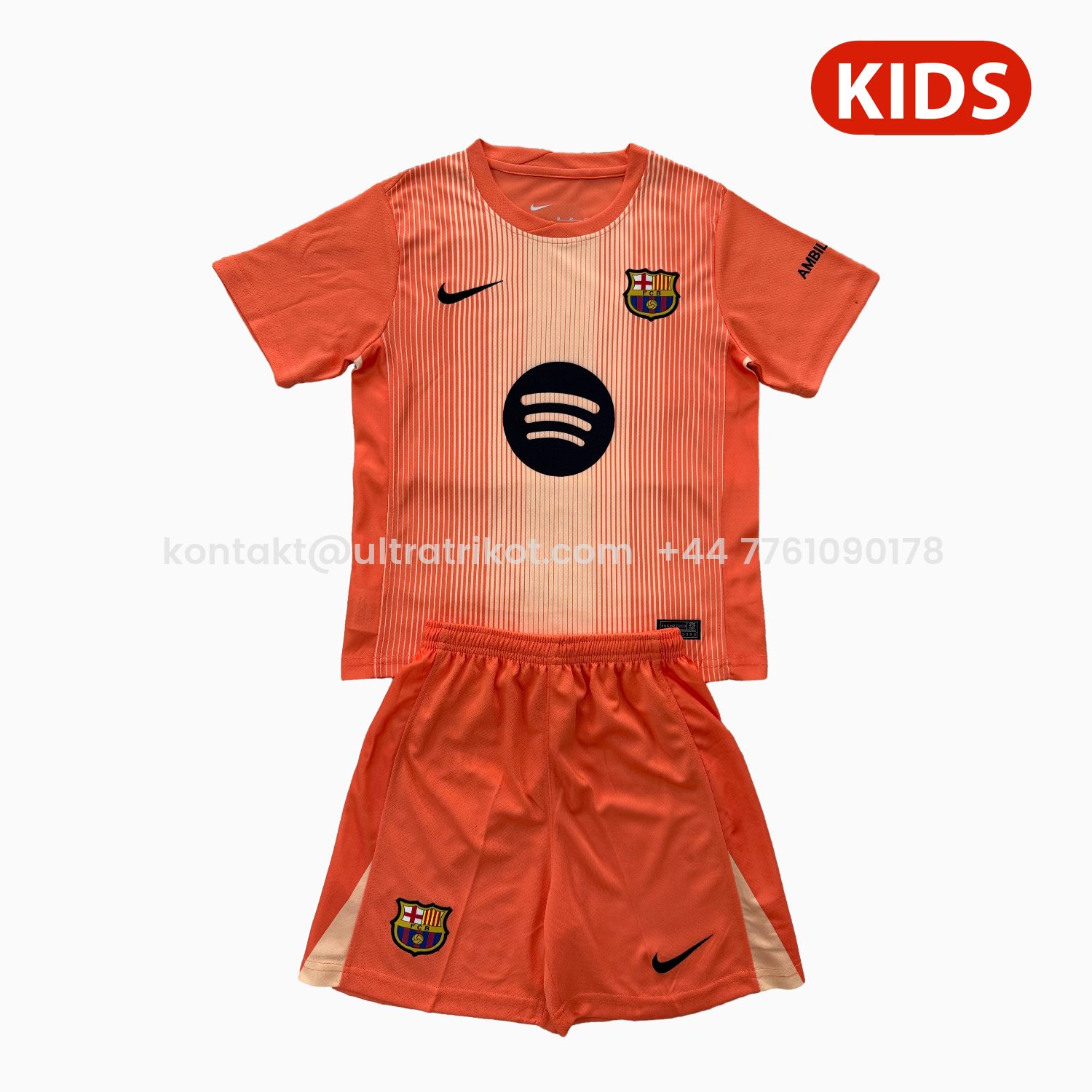 UltraTrikot-Barcelona 25-26 Orange Goalkeeper Kids Kit