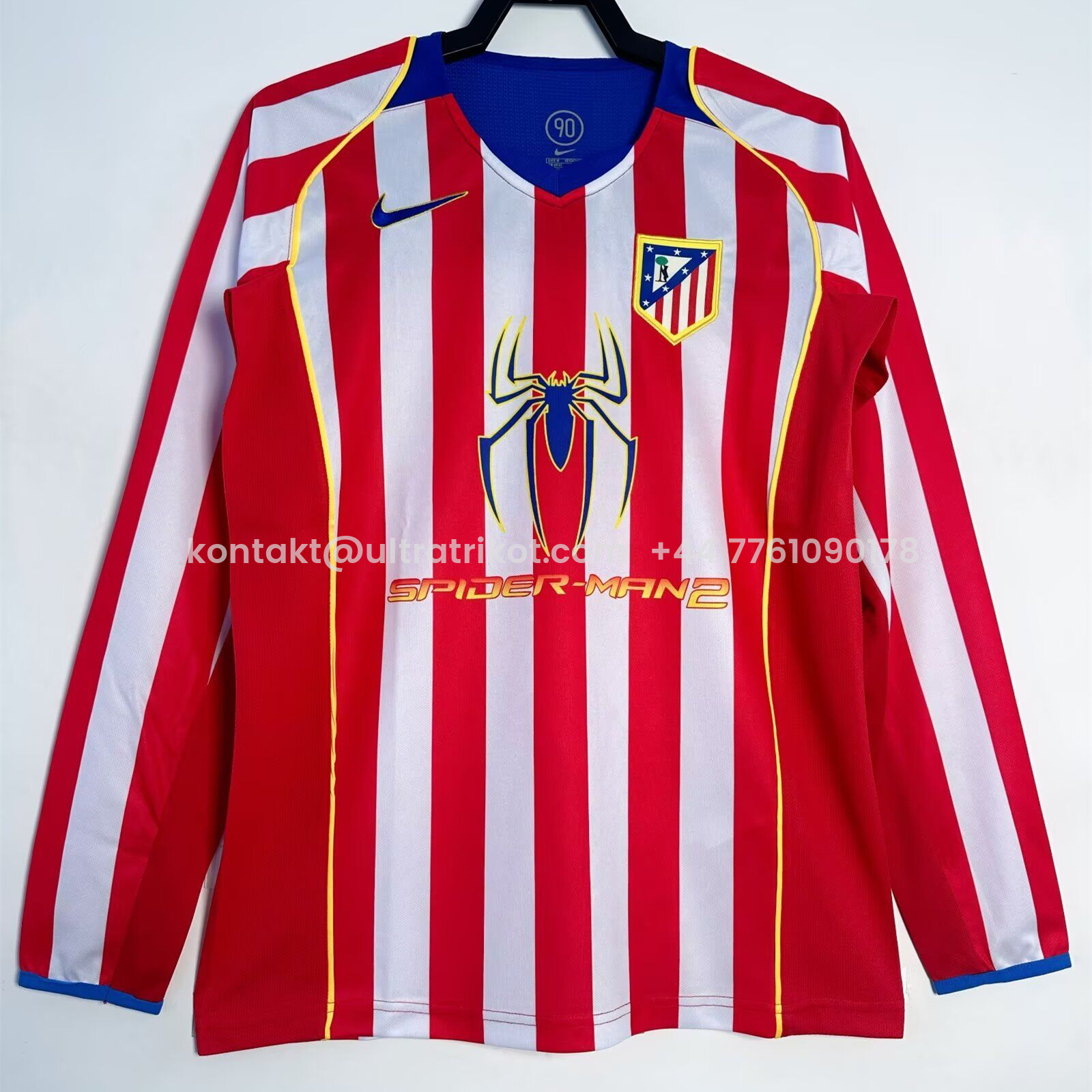 UltraTrikot-Retro Atletico Madrid 2004-05 Home Long Sleeves Jersey - S.p.i.d.e.r M.a.n