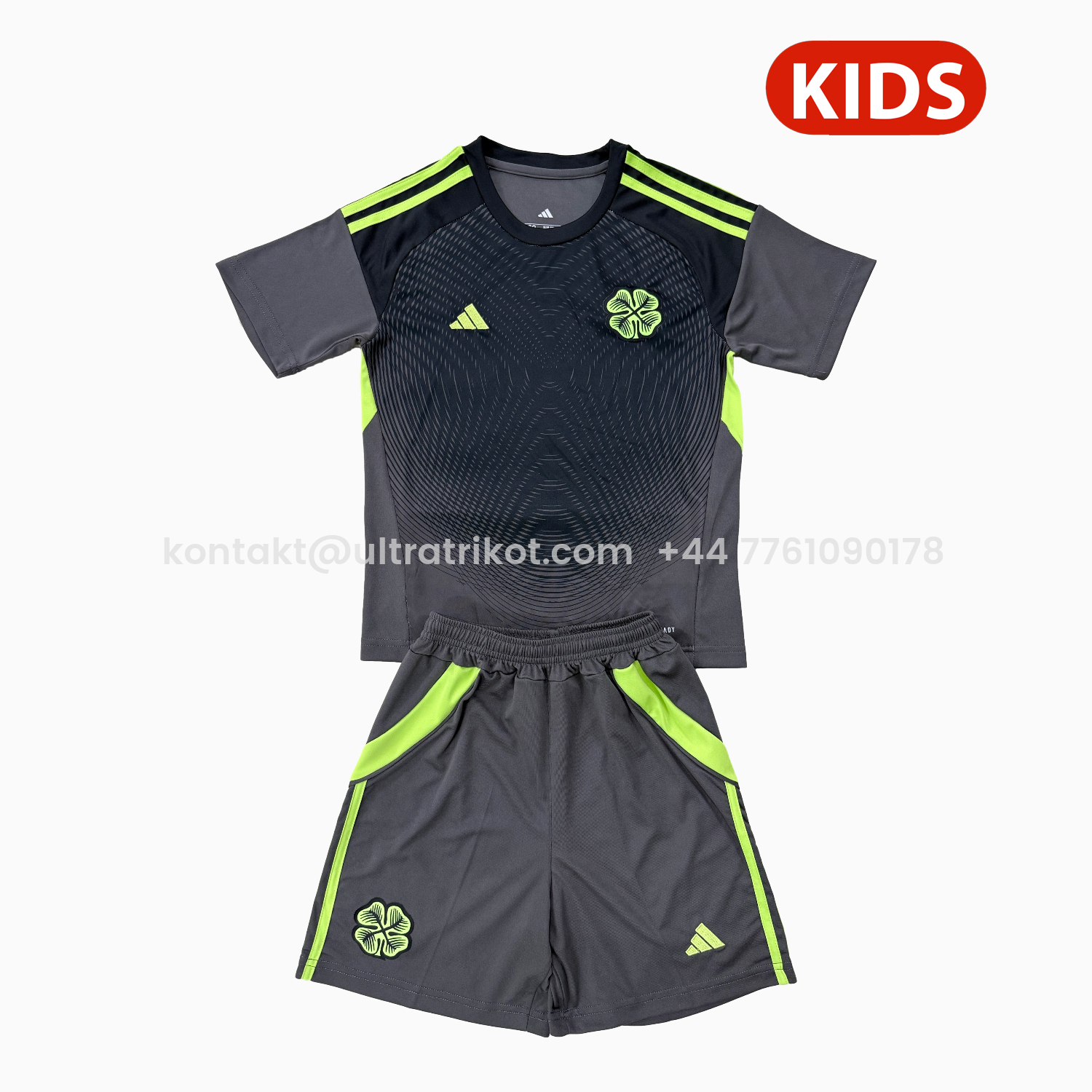 UltraTrikot-Celtic 25-26 Black Goalkeeper Kids Kit
