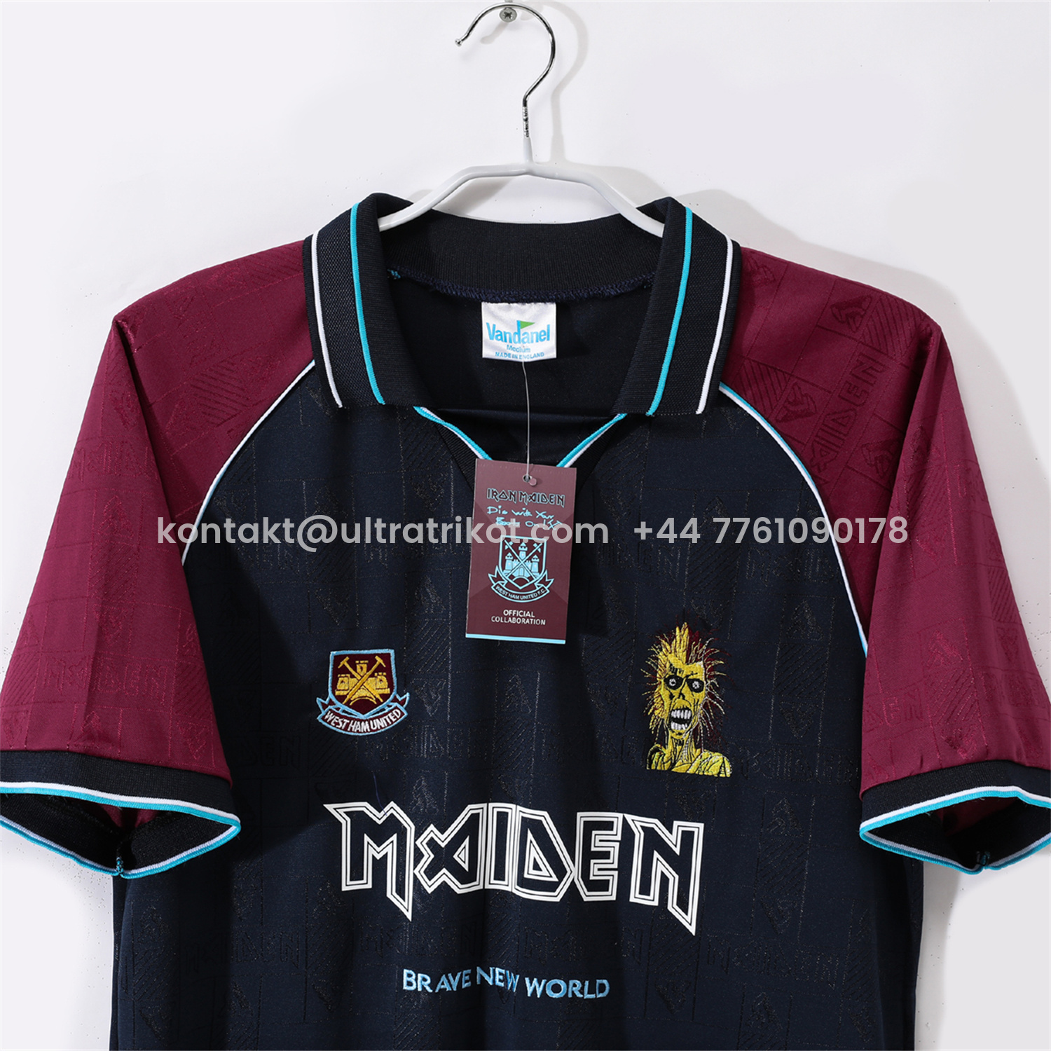 UltraTrikot-Retro West Ham United 1999 Iron Maiden Home Jersey