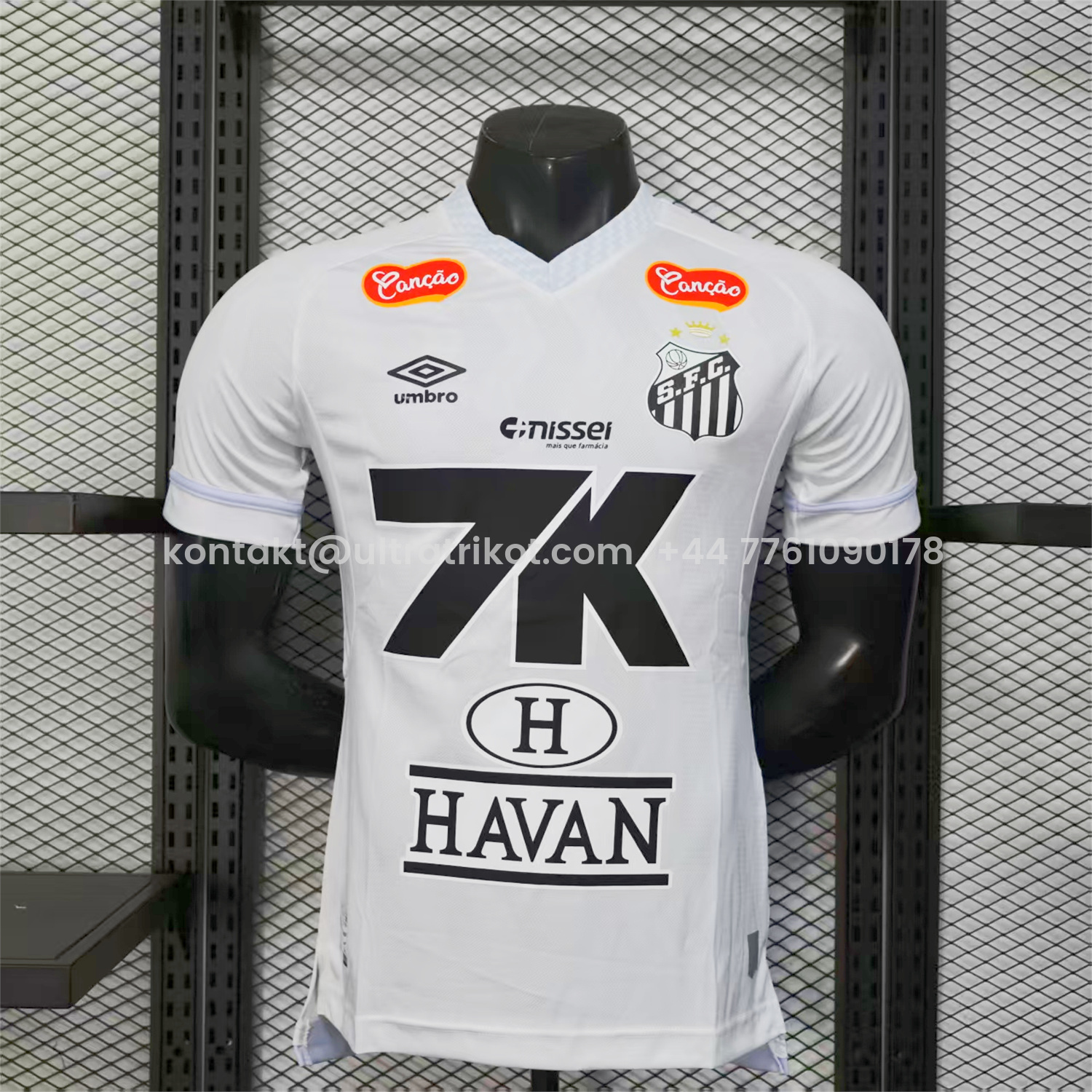 UltraTrikot-Santos 2025-26 Home White Jersey With Sponsors - Player Version