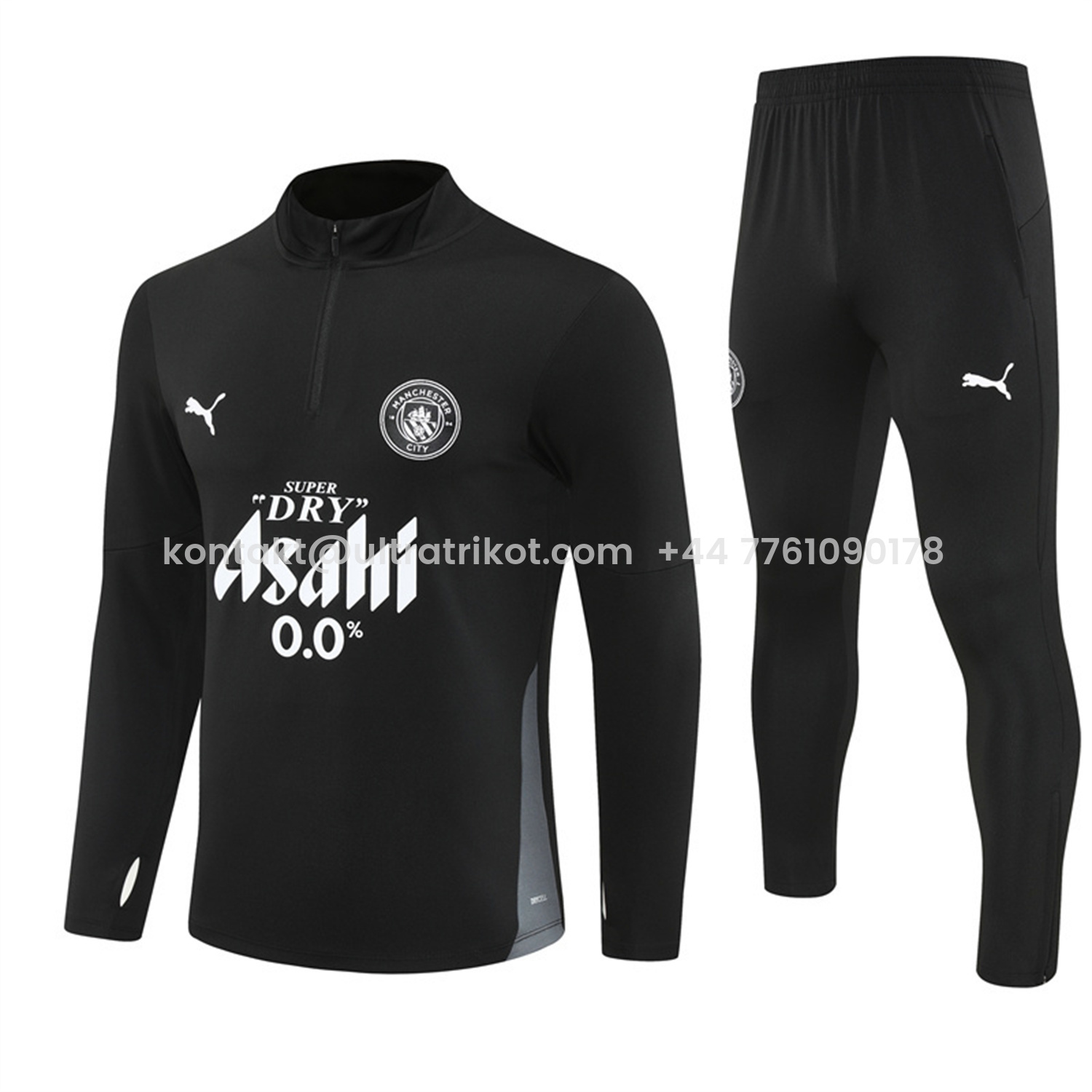 UltraTrikot-Manchester City 25-26 Long Sleeve Training Set - Black Top & Black Pants