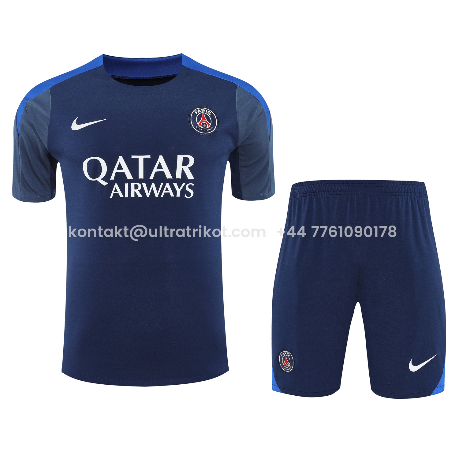 UltraTrikot-Paris Saint-Germain PSG 25-26 Short-Sleeve Training Set - Royal Blue & Royal Blue Shorts