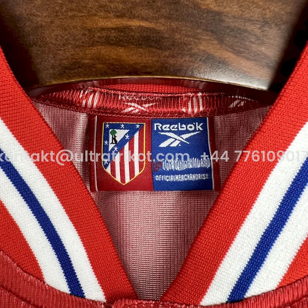 UltraTrikot-Retro Atletico Madrid 1999-00 Home Jersey with La Liga Patch