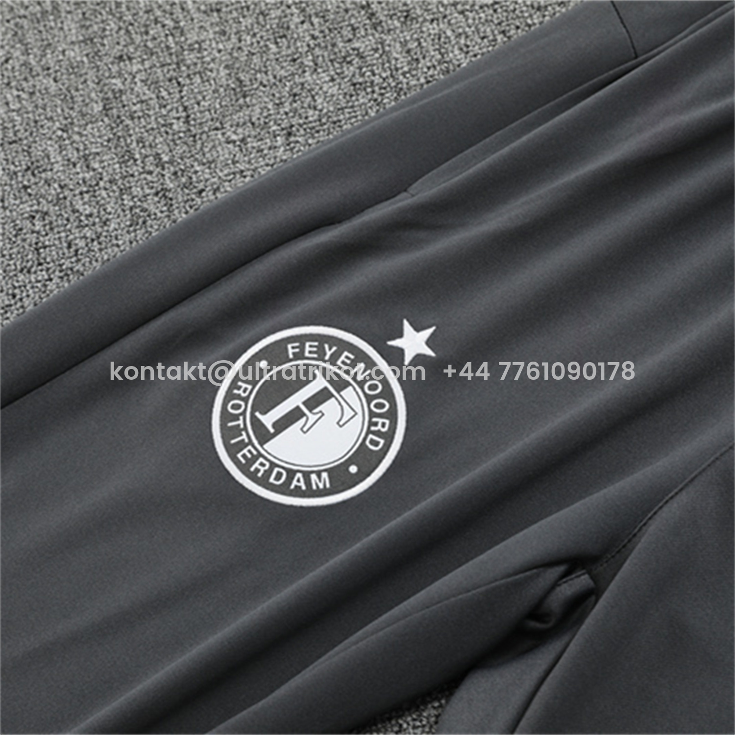 UltraTrikot-Feyenoord 25-26 Long Sleeve Training Set - Dark Gray Top & Dark Gray Pants