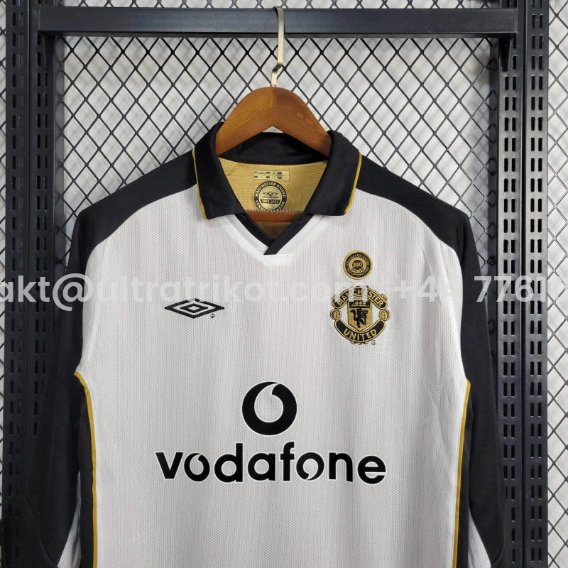 UltraTrikot-Retro Manchester United 01-02 100th Anniversary Long Sleeve Special Edition Jersey