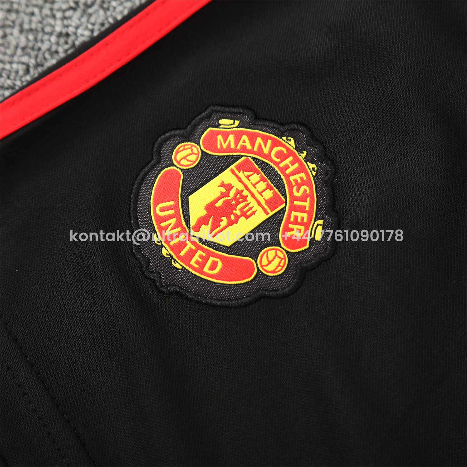 UltraTrikot-Manchester United 25-26 Short-Sleeve Training Set - Red Edge White Top & Black Shorts