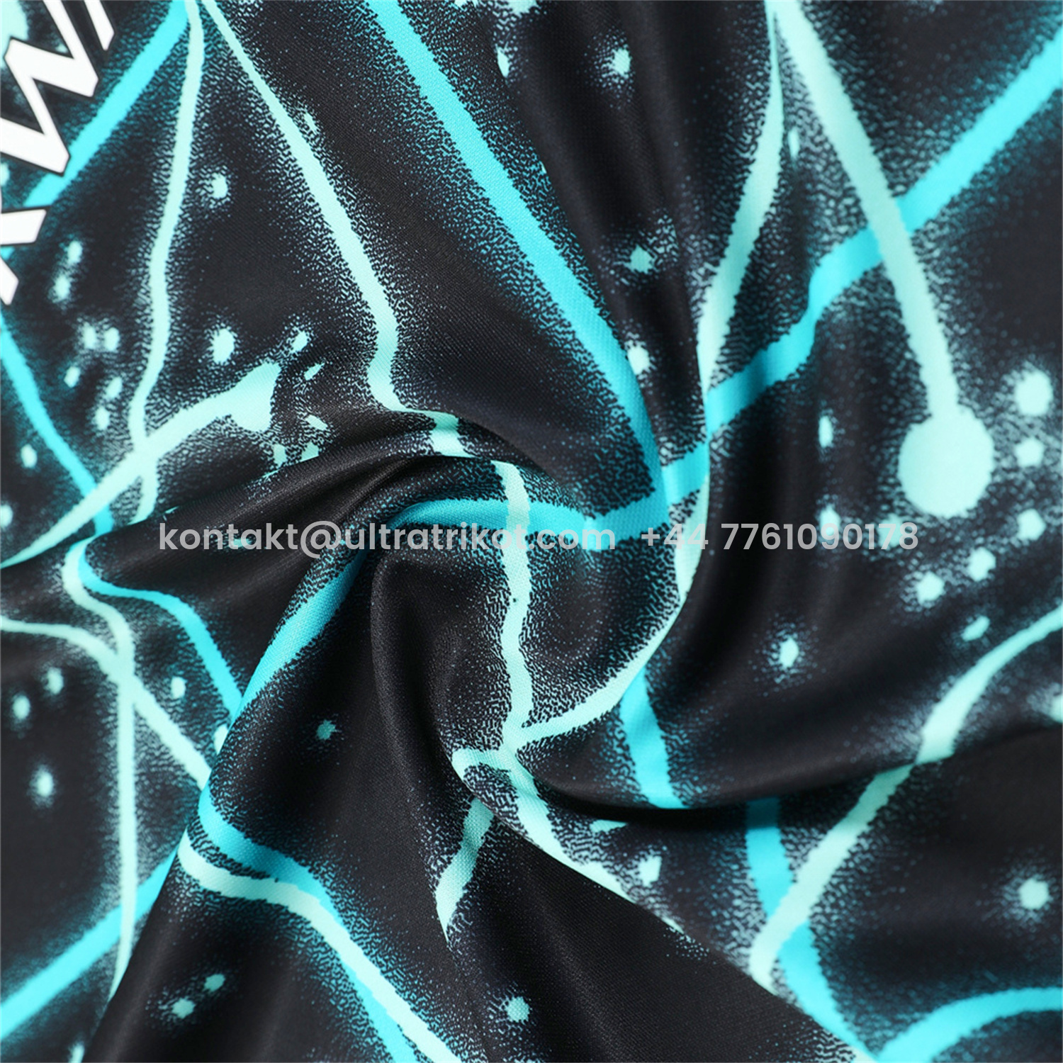 UltraTrikot-Inter Milan 25-26 Vest Training Set - Blue Fluorescent Rays Black Vest & Black Shorts