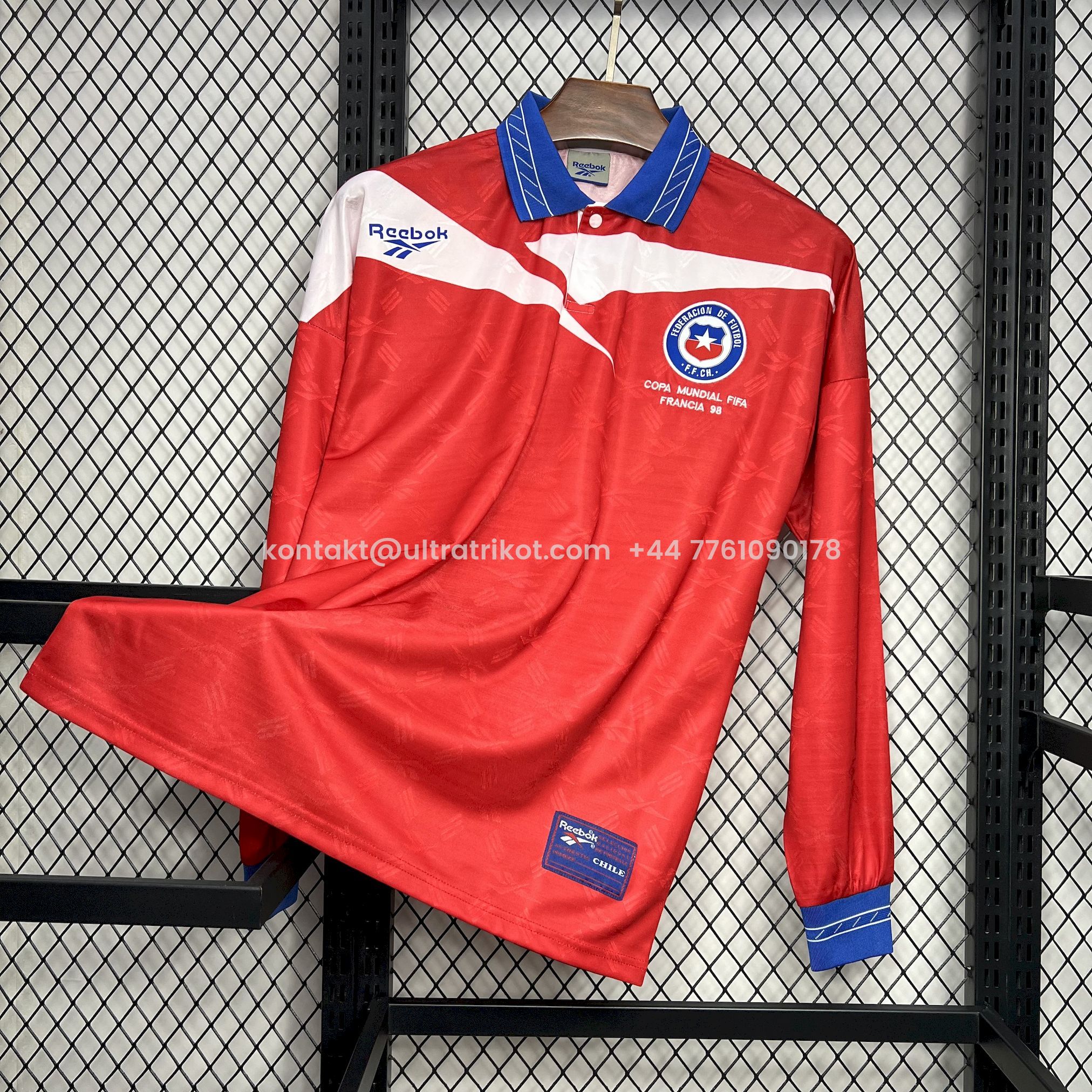 UltraTrikot-Retro Chile 1998 Home Long Sleeve Jersey