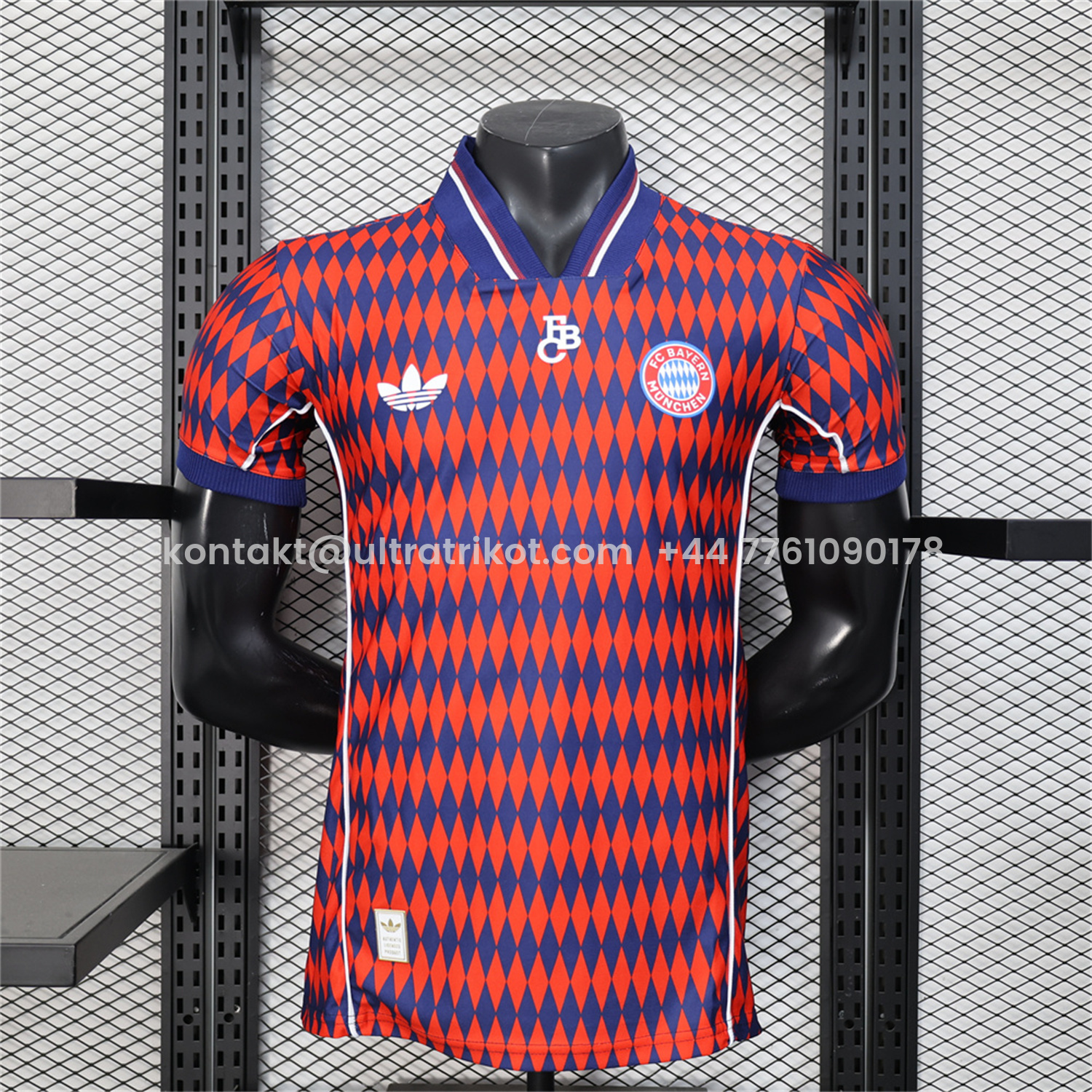 UltraTrikot-Bayern Munich 25-26 Trefoil Retro Style Red And Deep Blue Jersey - Player Version