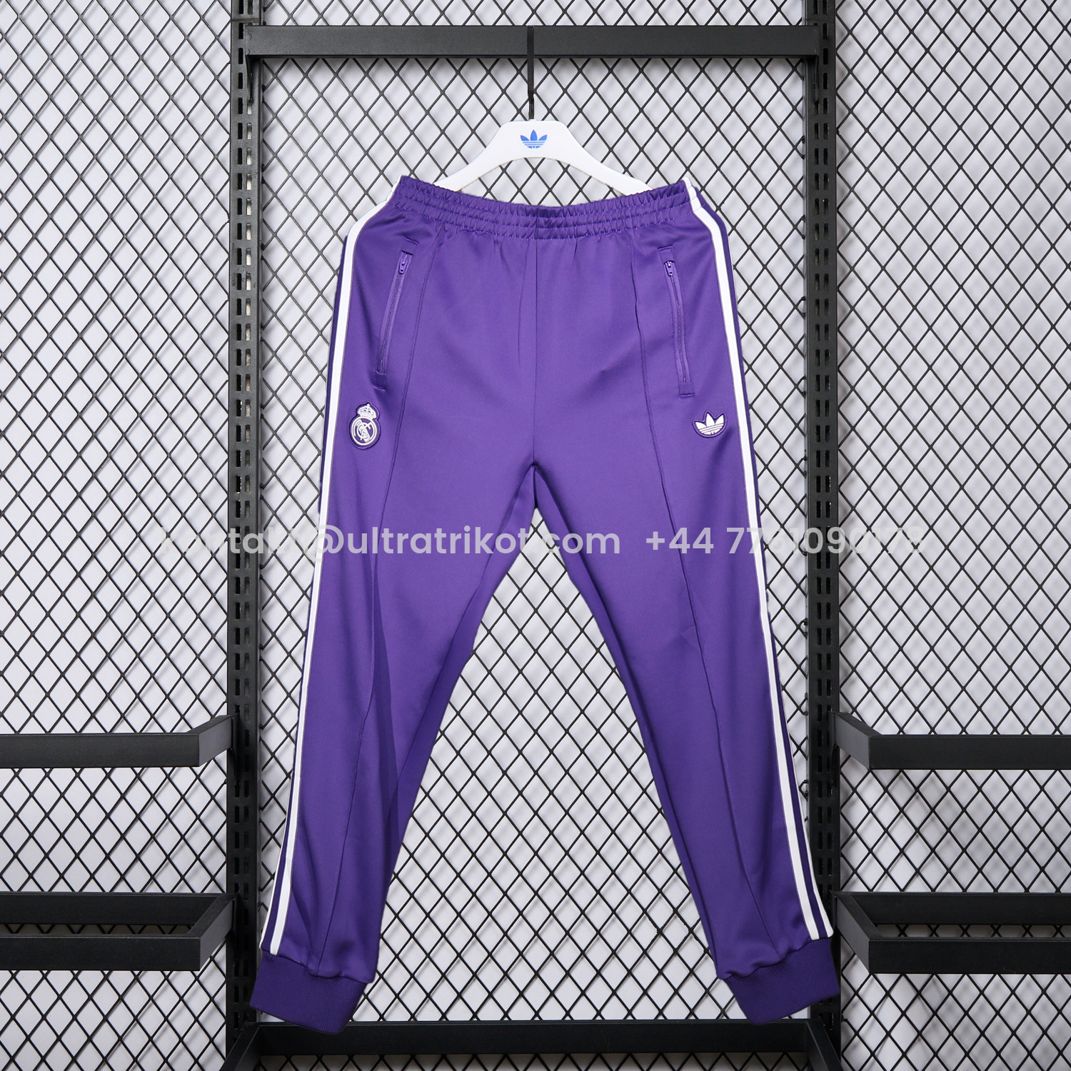 UltraTrikot-Real Madrid 25-26 White Lines Training Set - Purple Top and Purple Pants