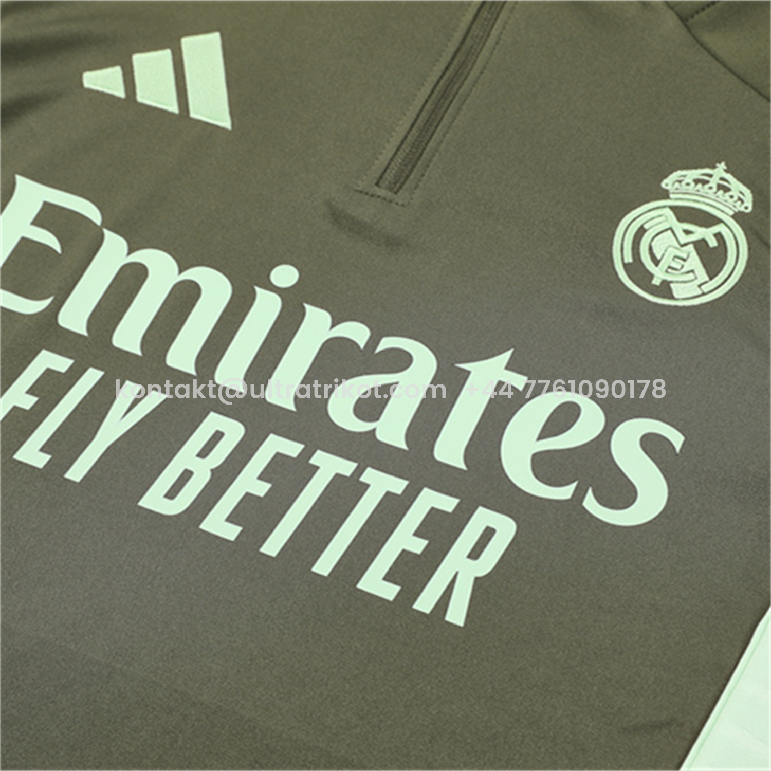 UltraTrikot-Real Madrid 25-26 Long Sleeve Training Set - Army Green Top & Pants