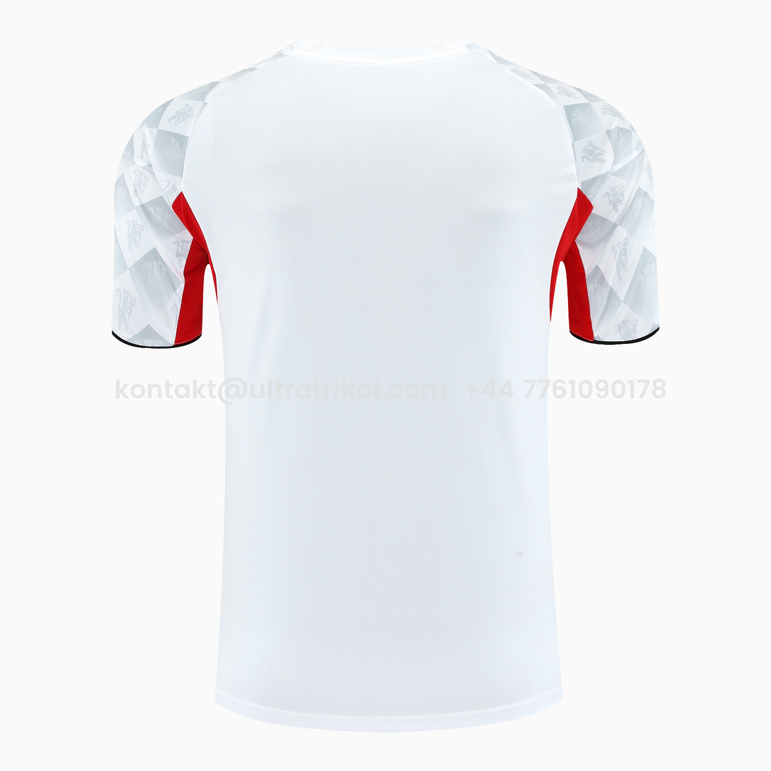 UltraTrikot-Manchester United 25-26 Short-Sleeve Training Set - Red Edge White Top & Black Shorts