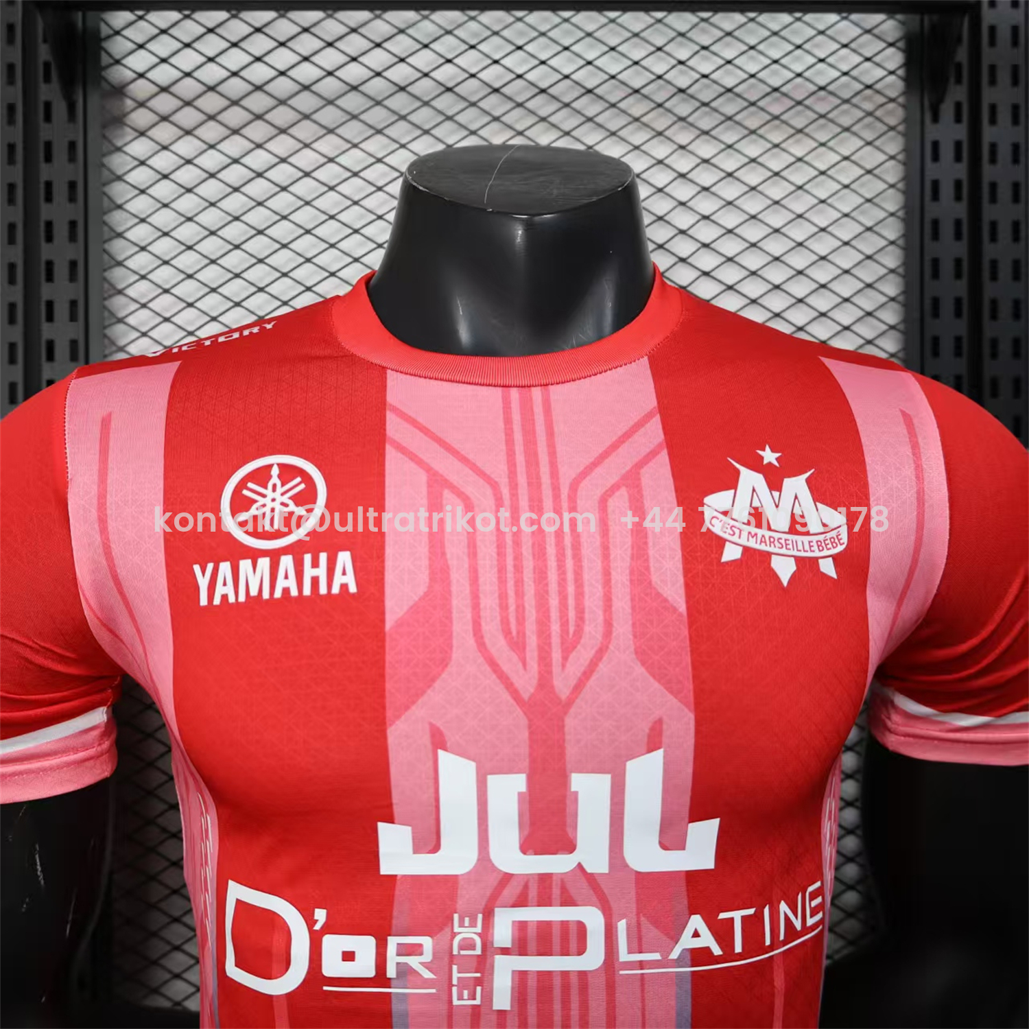 UltraTrikot-Marseille 25-26 Red And Pink Stripes Special Jersey - Player Version