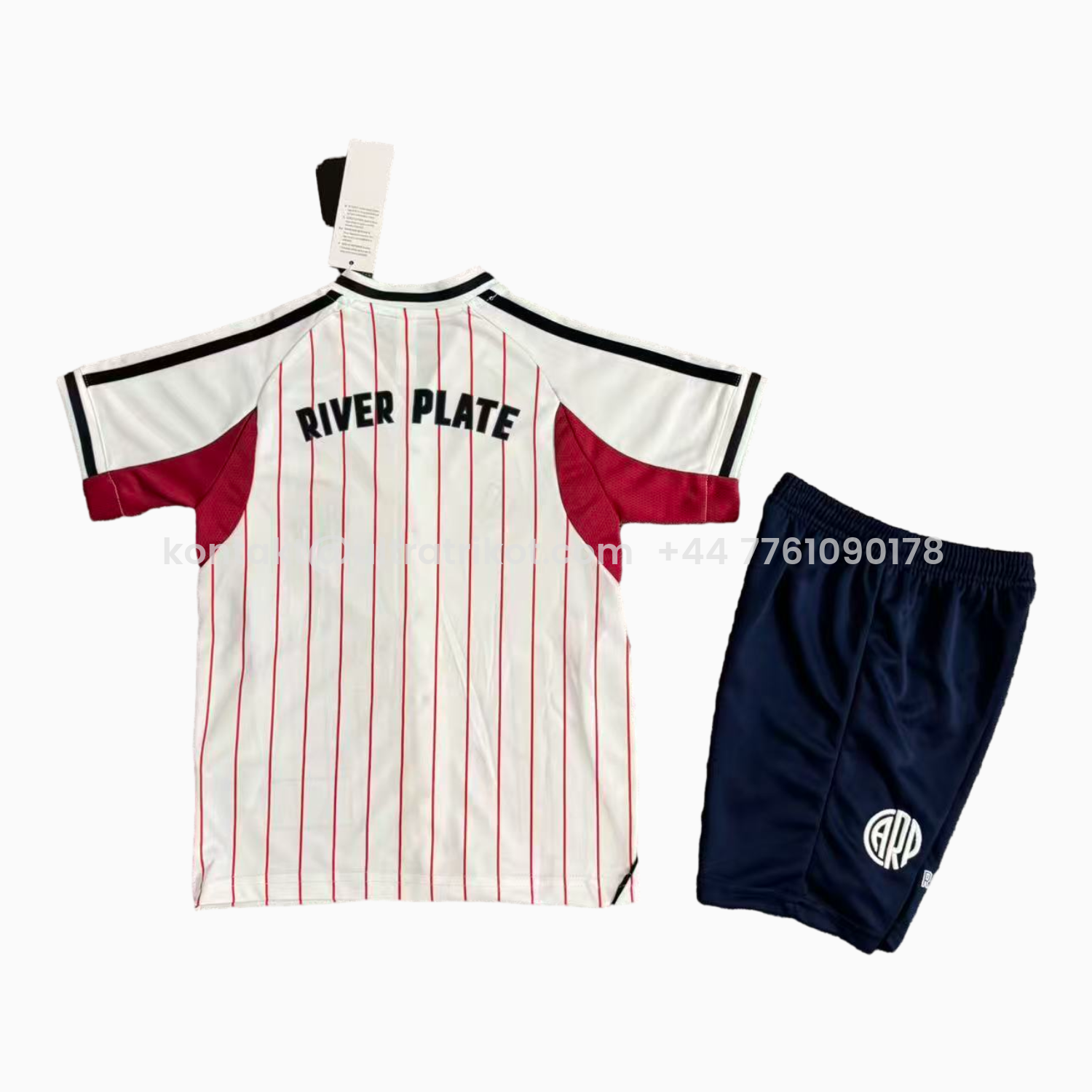 UltraTrikot-River Plate 25-26 White With Red Lines Baseball Kids Kit