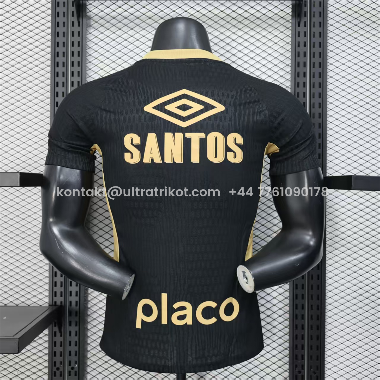 UltraTrikot-Santos 2025-26 Goalkeeper Black Jersey With Sponsors - Player Version