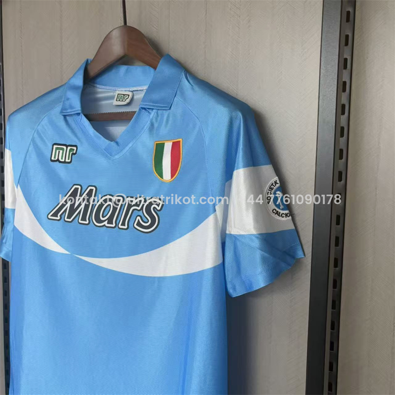 UltraTrikot-Retro Napoli 1990-91 Home 2 Sky Blue And White Jersey