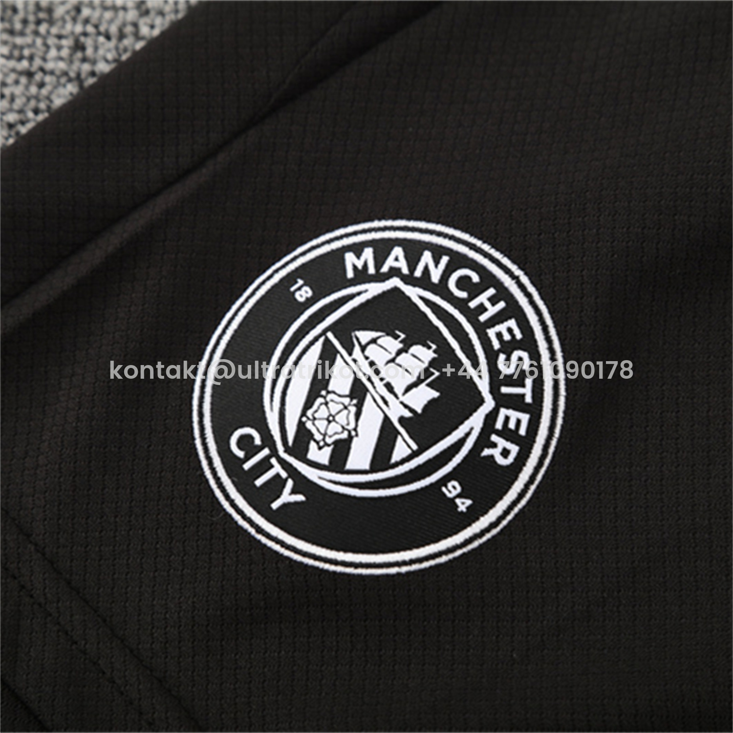 UltraTrikot-Manchester City 25-26 Kids Short-Sleeve Training Set - Black Top & Black Shorts