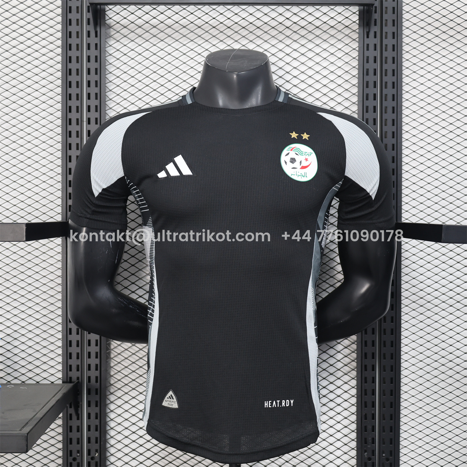 UltraTrikot-Algeria 25-26 Pure Black Jersey with Grey Block - Player Version