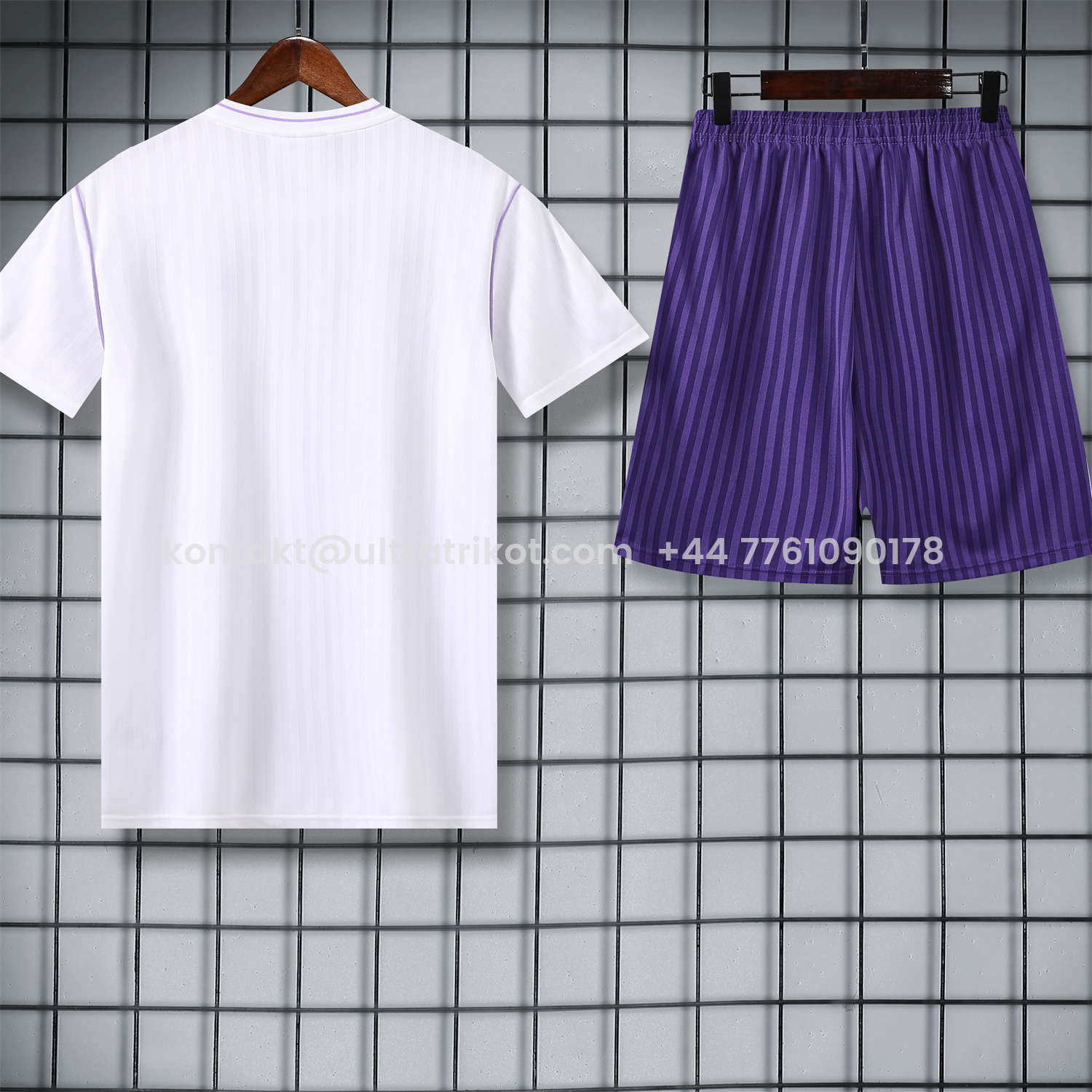UltraTrikot-Real Madrid 25-26 Short-Sleeve Training Set - Purple And White Top & Purple Shorts