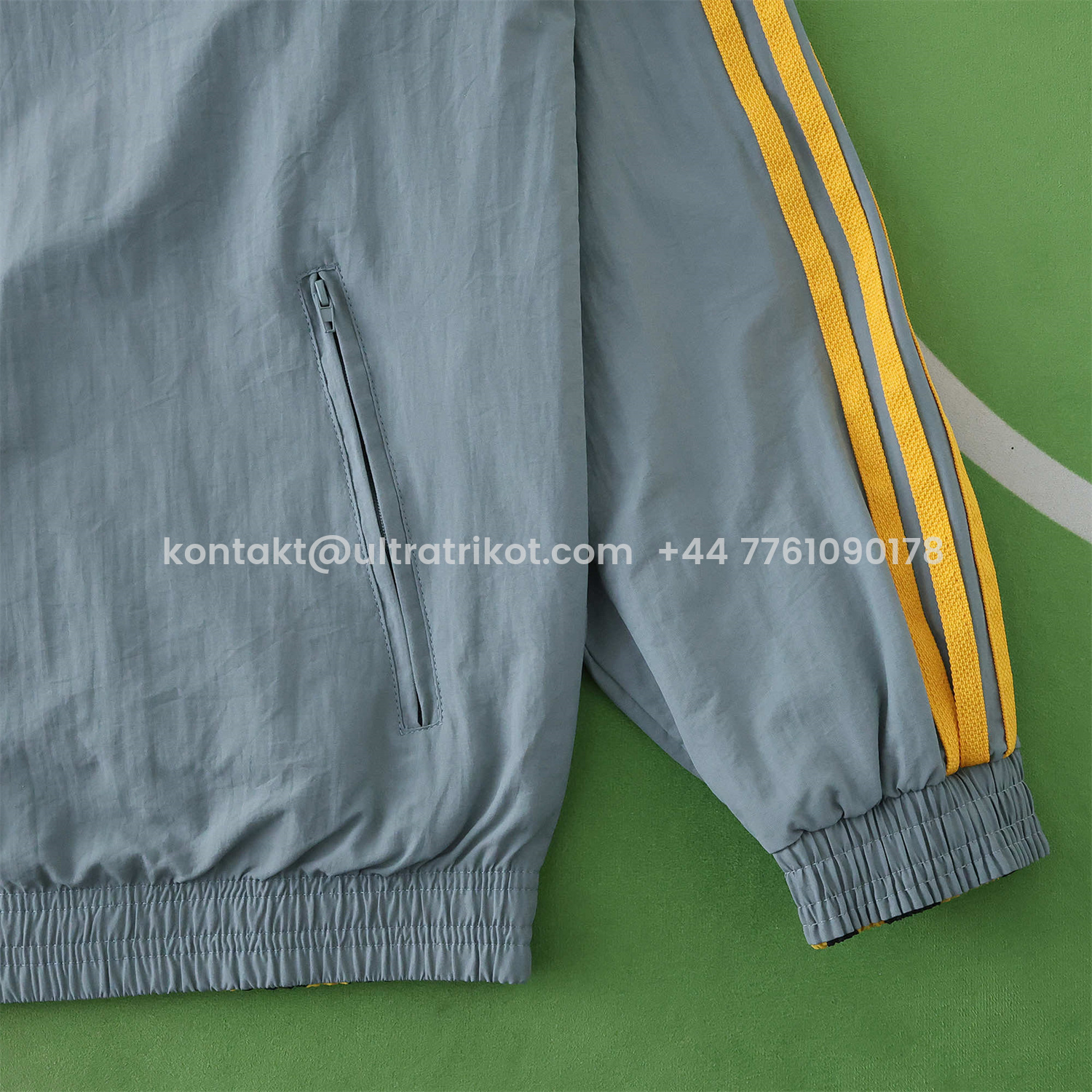 UltraTrikot-Retro Arsenal 1991-93 Away Double Sided Reversible Windbreaker - Yellow & Grey