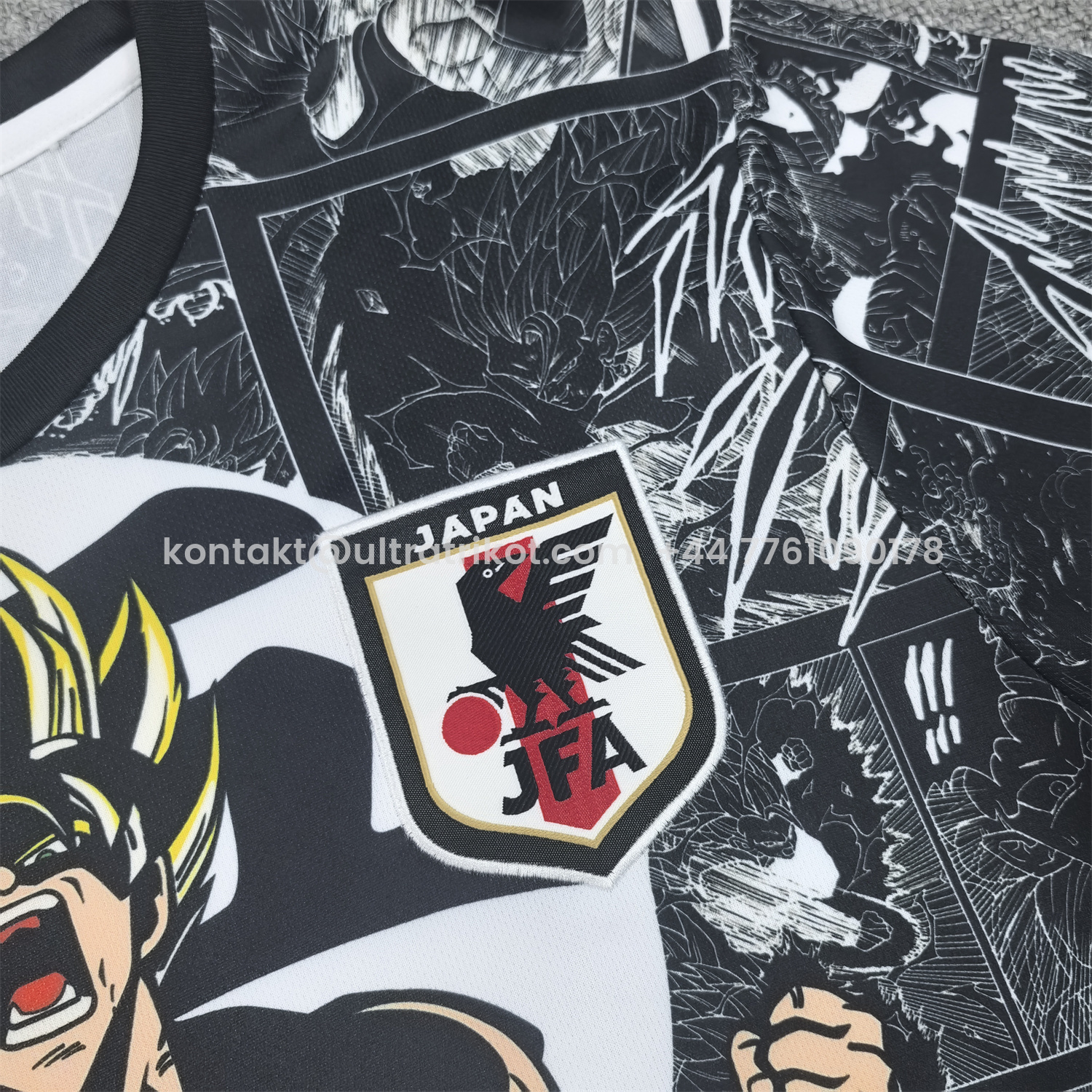 UltraTrikot-Japan 25-26 Son Goku Super Saiyan Black Jersey - Fans Version