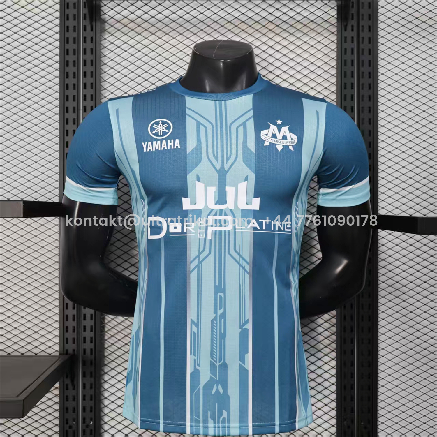UltraTrikot-Marseille 25-26 Blue Stripes Special Jersey - Player Version
